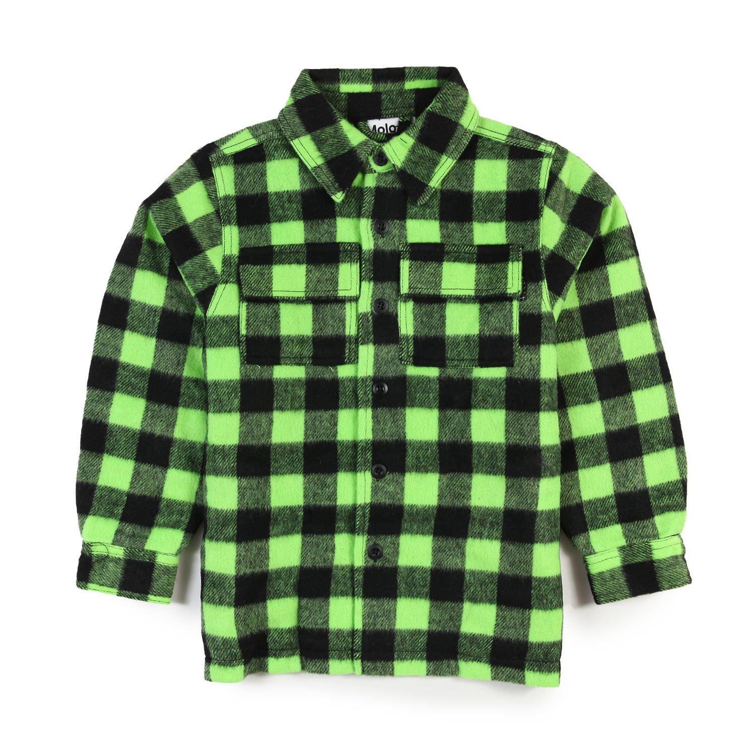 Giacca camicia Hayes verde fluo e nera a quadri - annameglio.com abbigliamento moda