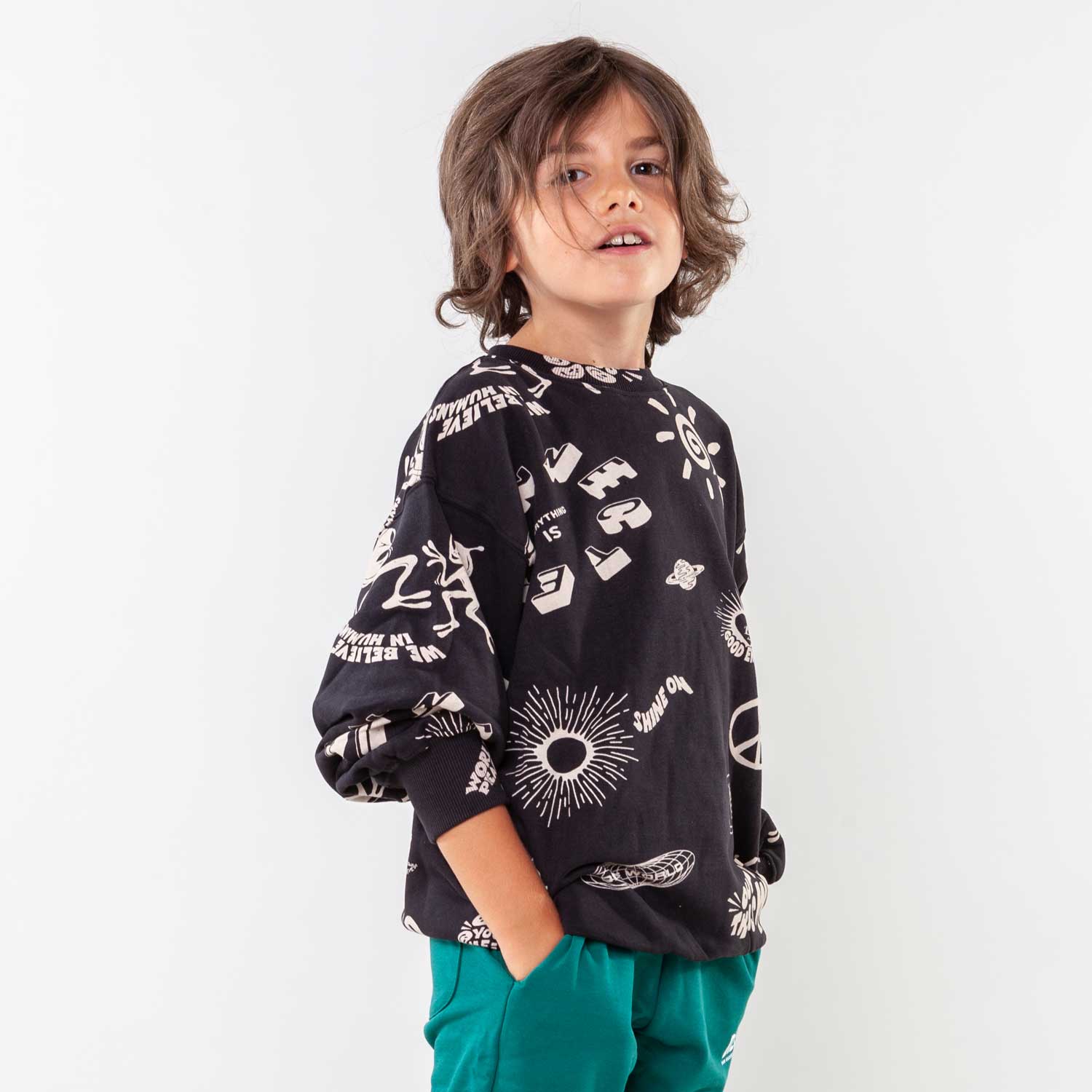 Felpa unisex Monti nera e beige - annameglio.com abbigliamento moda