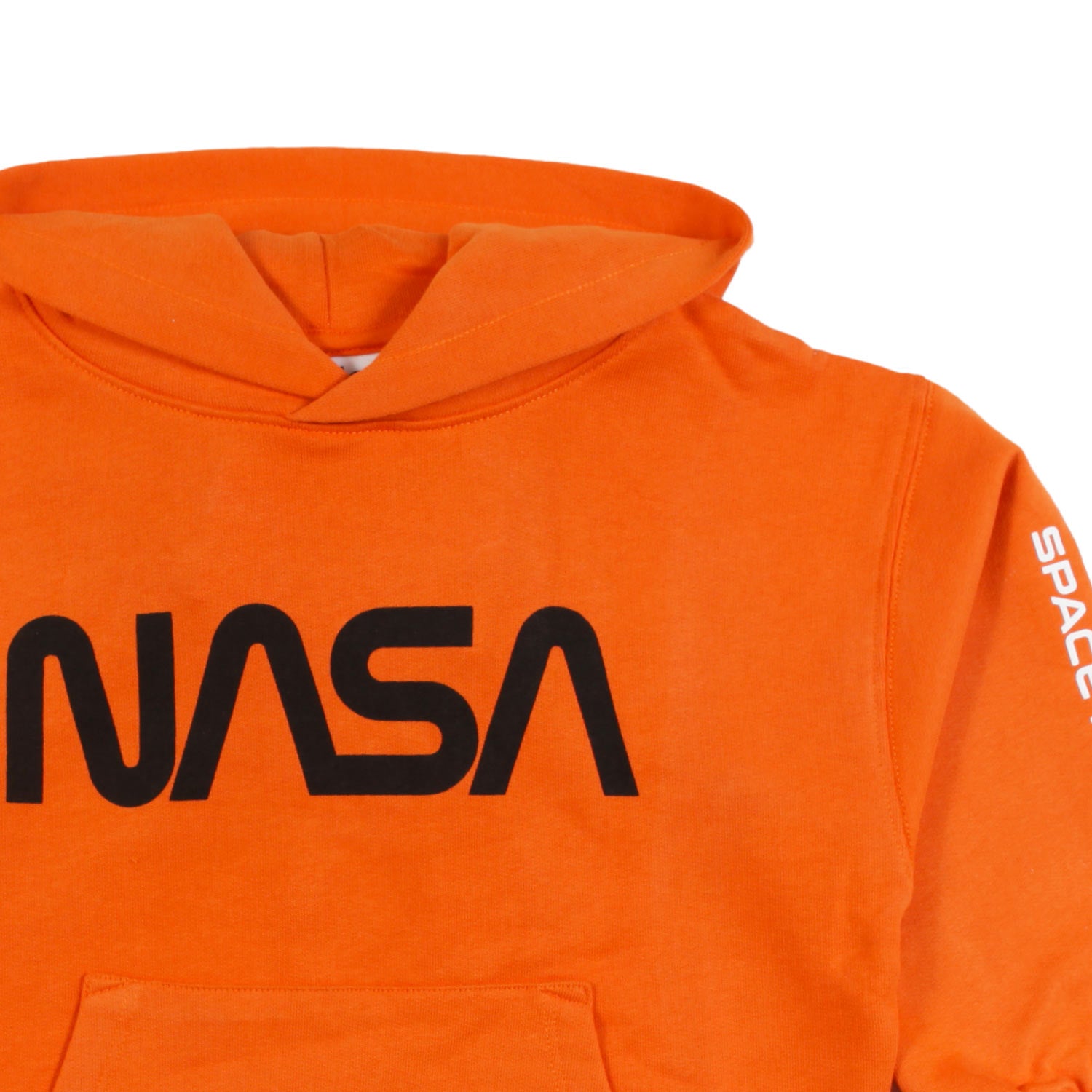 Felpa Moz arancione con stampa Nasa nera - annameglio.com abbigliamento moda