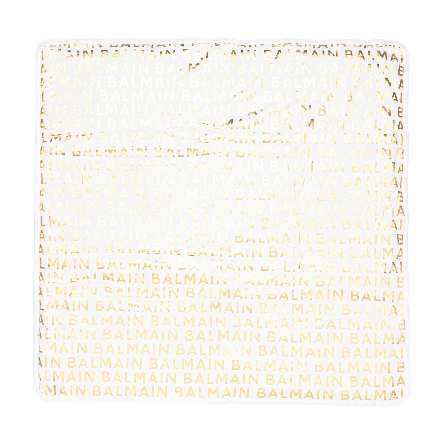 COPERTA DA CULLA BALMAIN BIANCA CON LOGHI ORO - annameglio.com abbigliamento moda