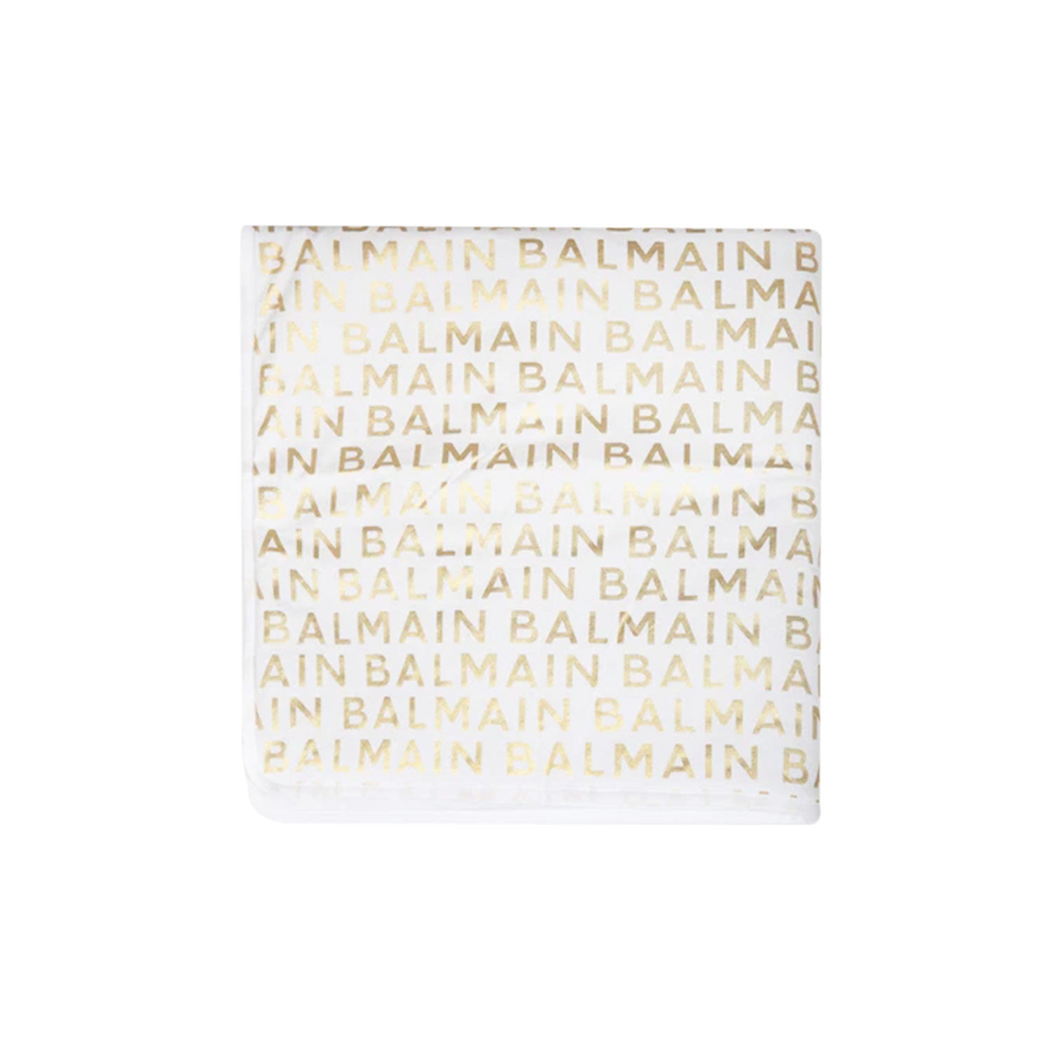 COPERTA DA CULLA BALMAIN BIANCA CON LOGHI ORO - annameglio.com abbigliamento moda
