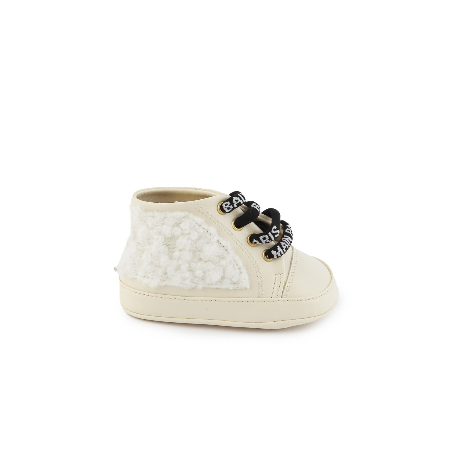 Mini sneaker Balmain in pelle panna Neonata - annameglio.com abbigliamento moda