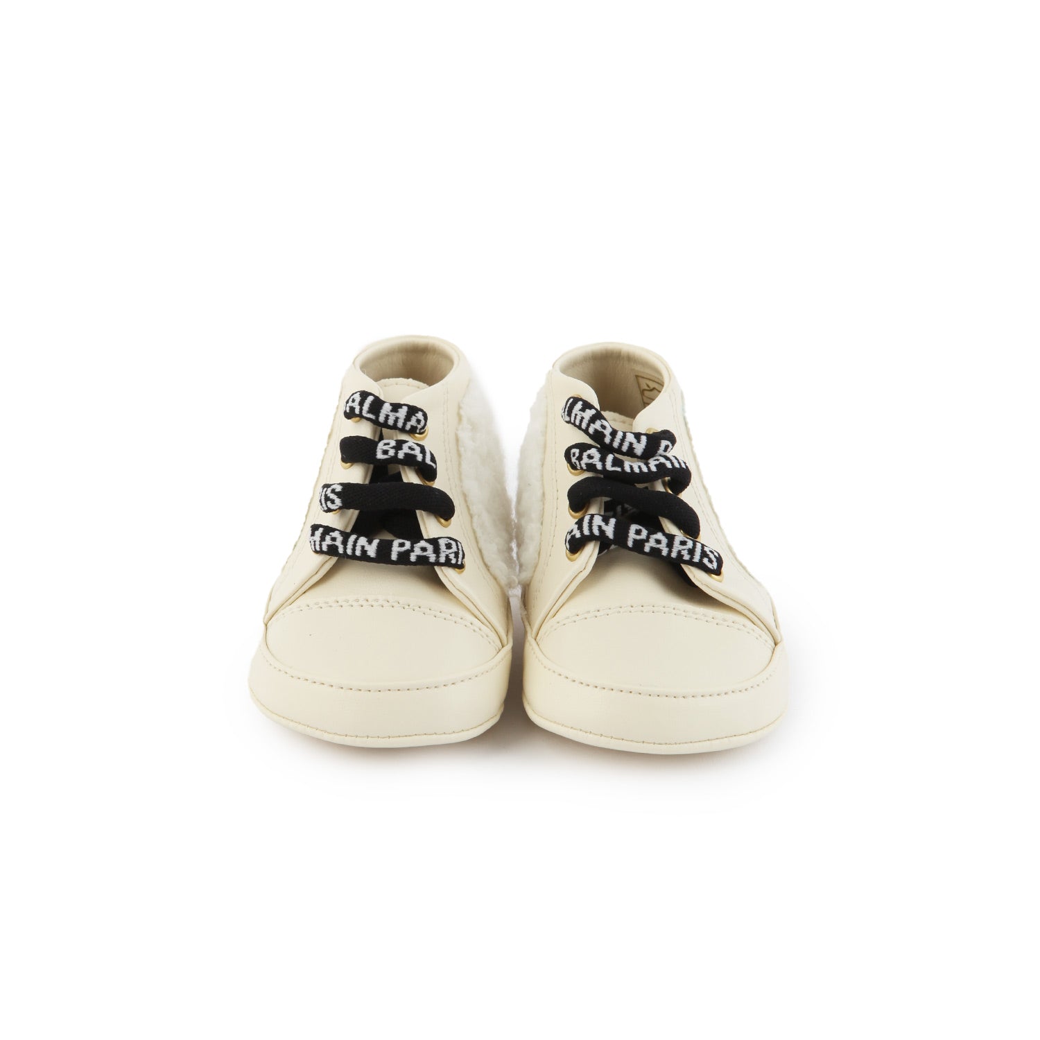 Mini sneaker Balmain in pelle panna Neonata - annameglio.com abbigliamento moda