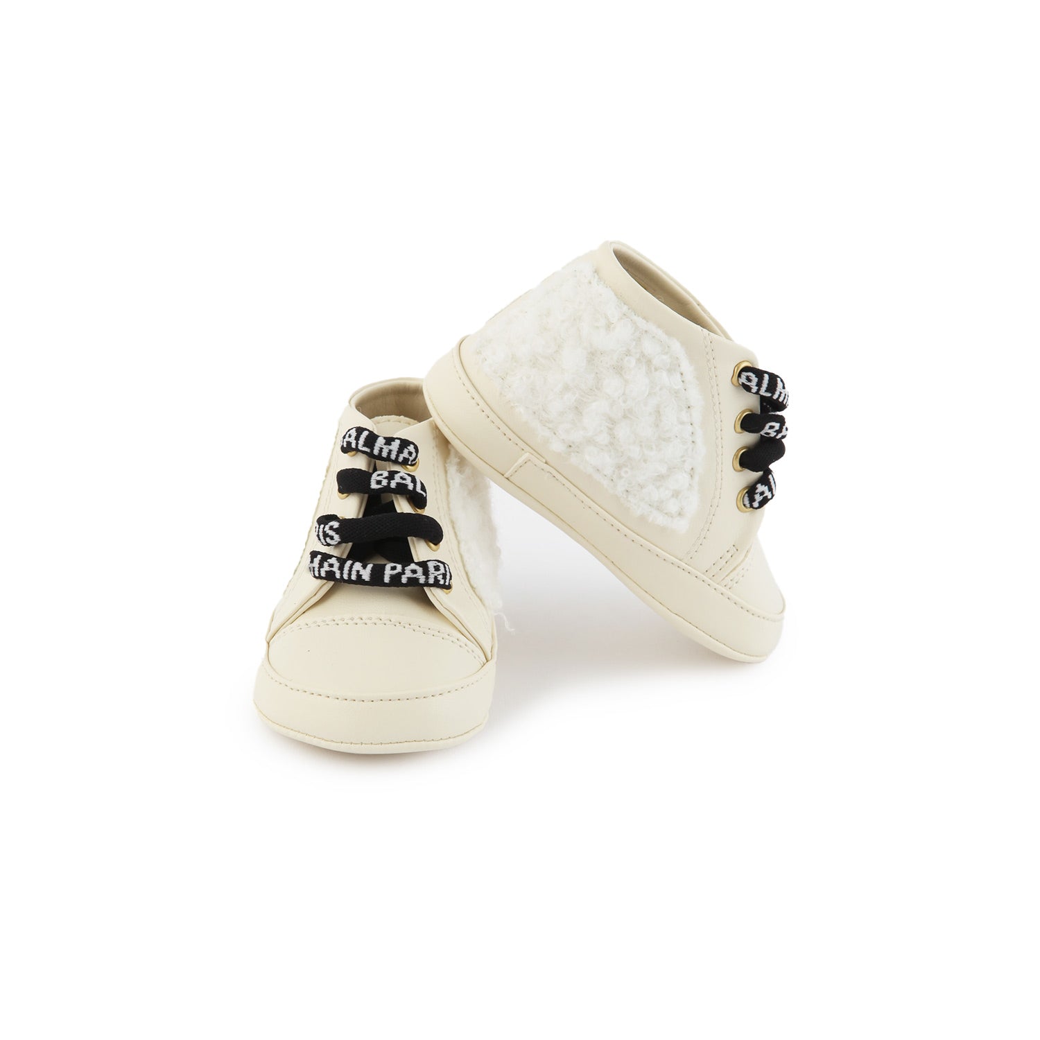 Mini sneaker Balmain in pelle panna Neonata - annameglio.com abbigliamento moda