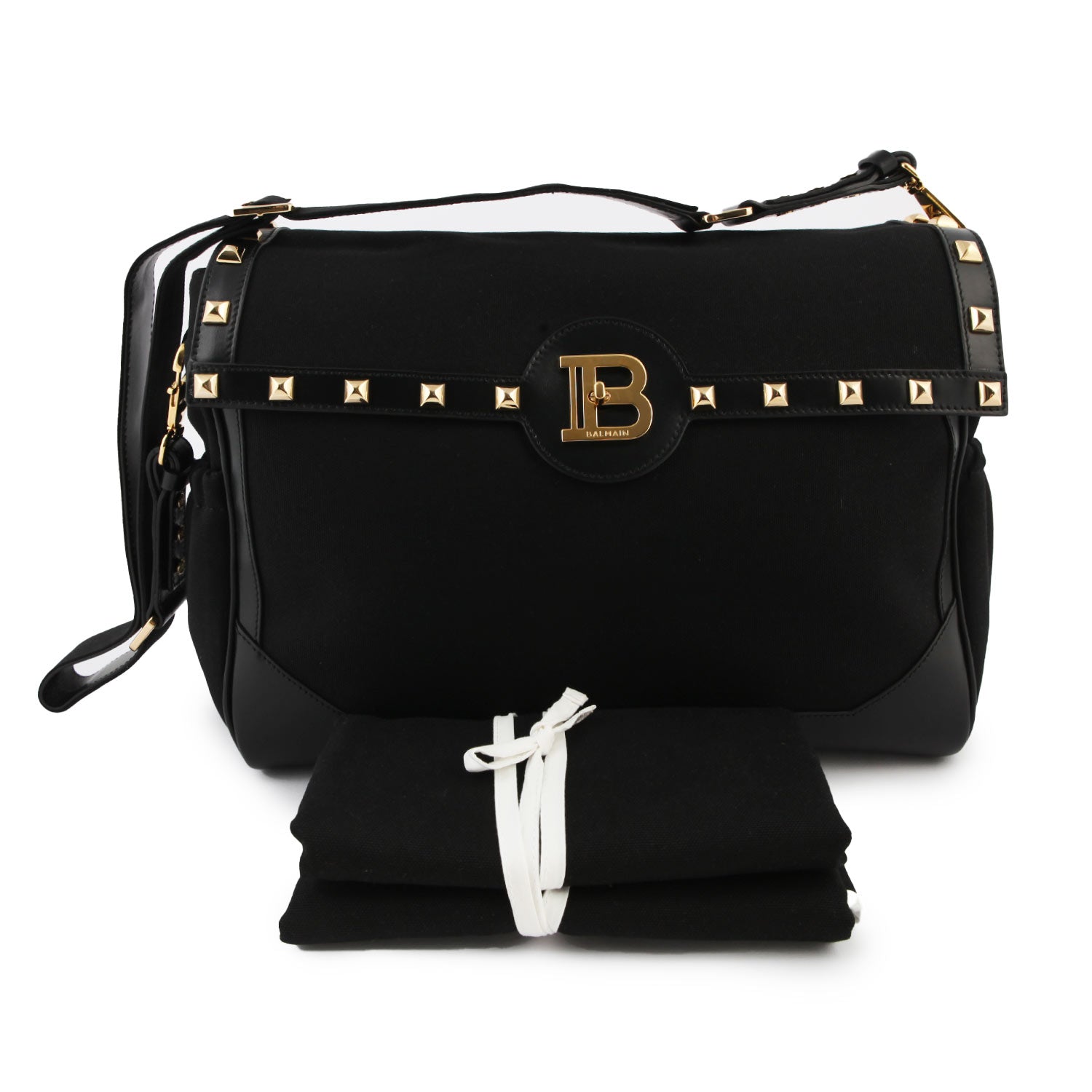 Borsa fasciatoio Balmain nera con dettagli oro - annameglio.com abbigliamento moda