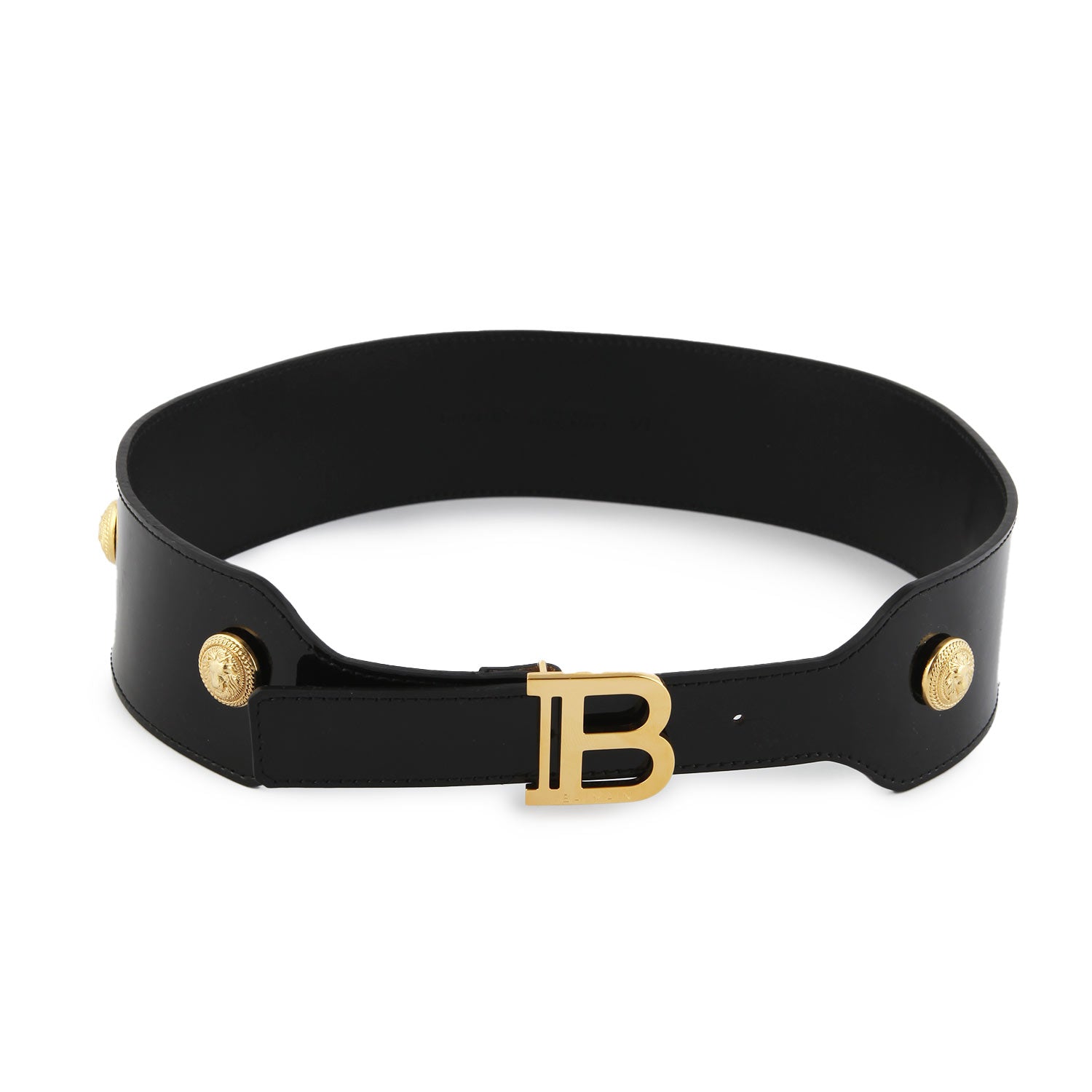 Cintura Balmain in pelle nero lucido e oro - annameglio.com abbigliamento moda