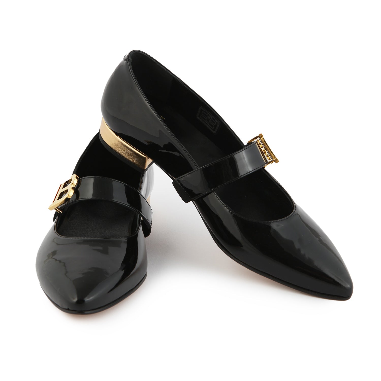 Ballerine Balmain in pelle nero lucido e oro - annameglio.com abbigliamento moda