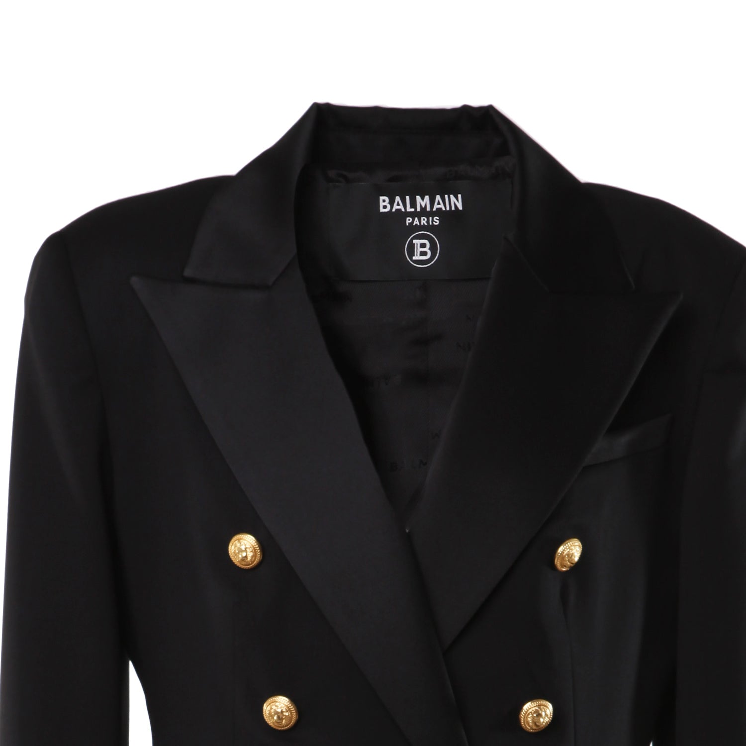 Giacca doppiopetto Balmain frescolana nera e oro - annameglio.com abbigliamento moda