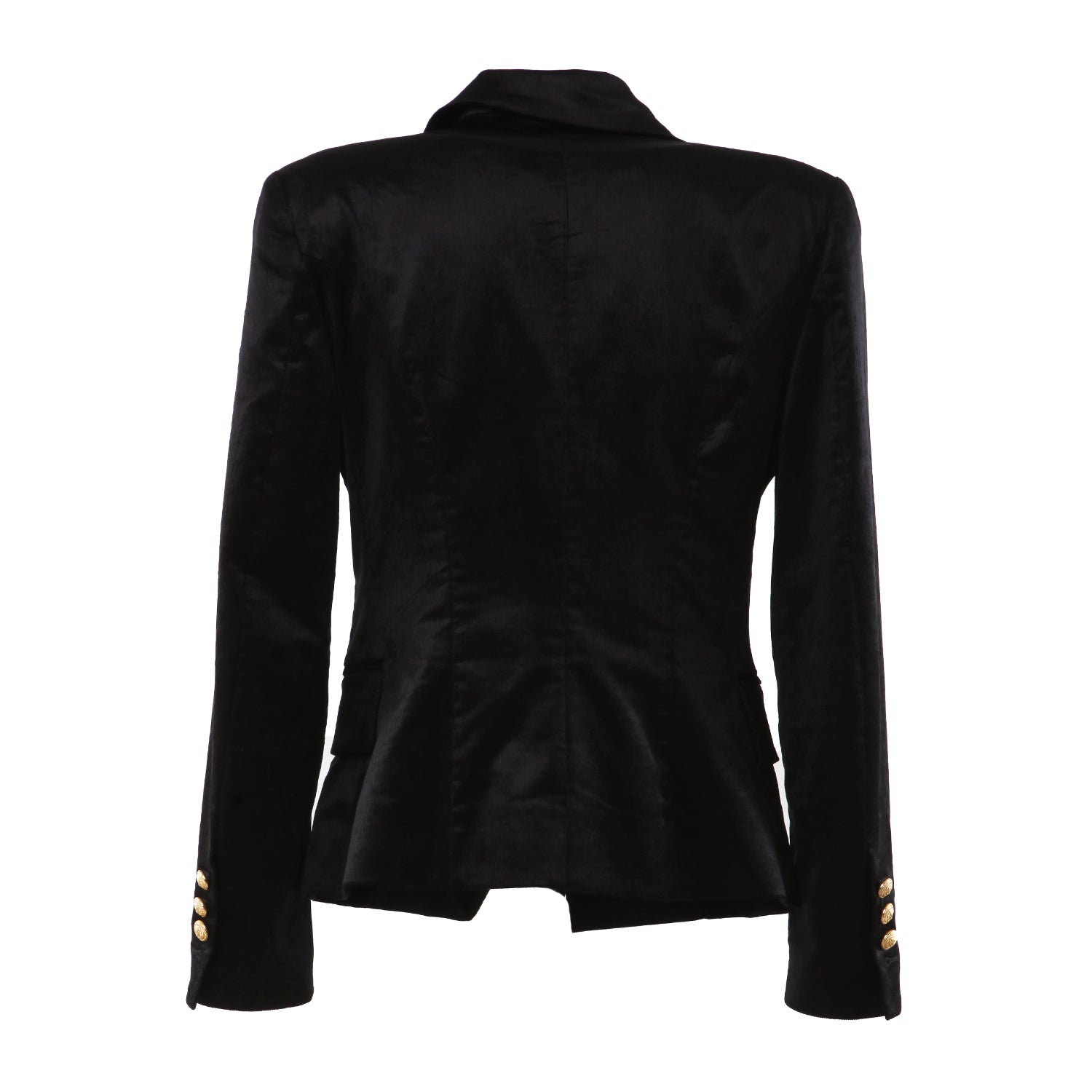 Giacca doppiopetto Balmain corduroy nera e oro - annameglio.com abbigliamento moda