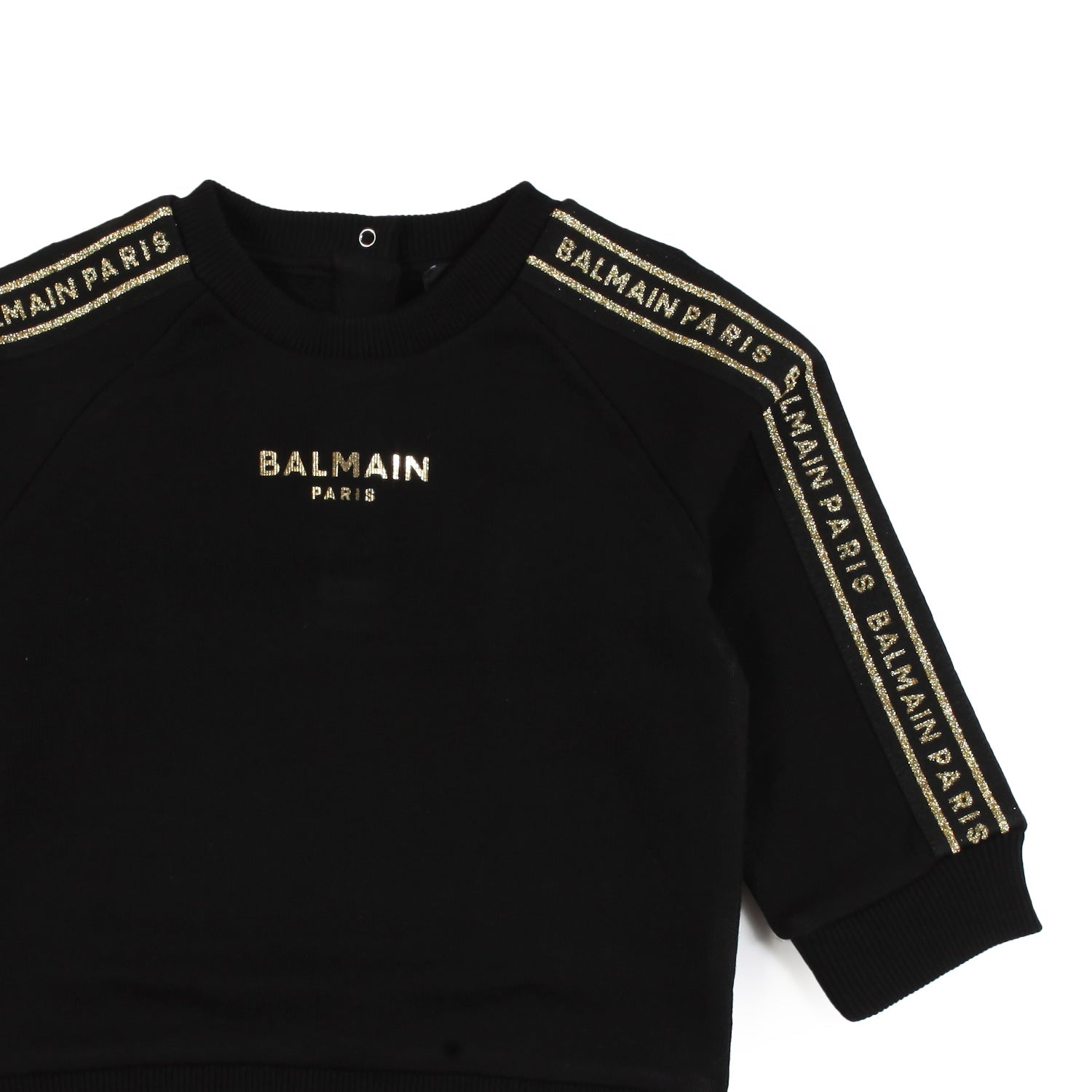 Felpa Balmain nera con loghi oro Bimba - annameglio.com abbigliamento moda