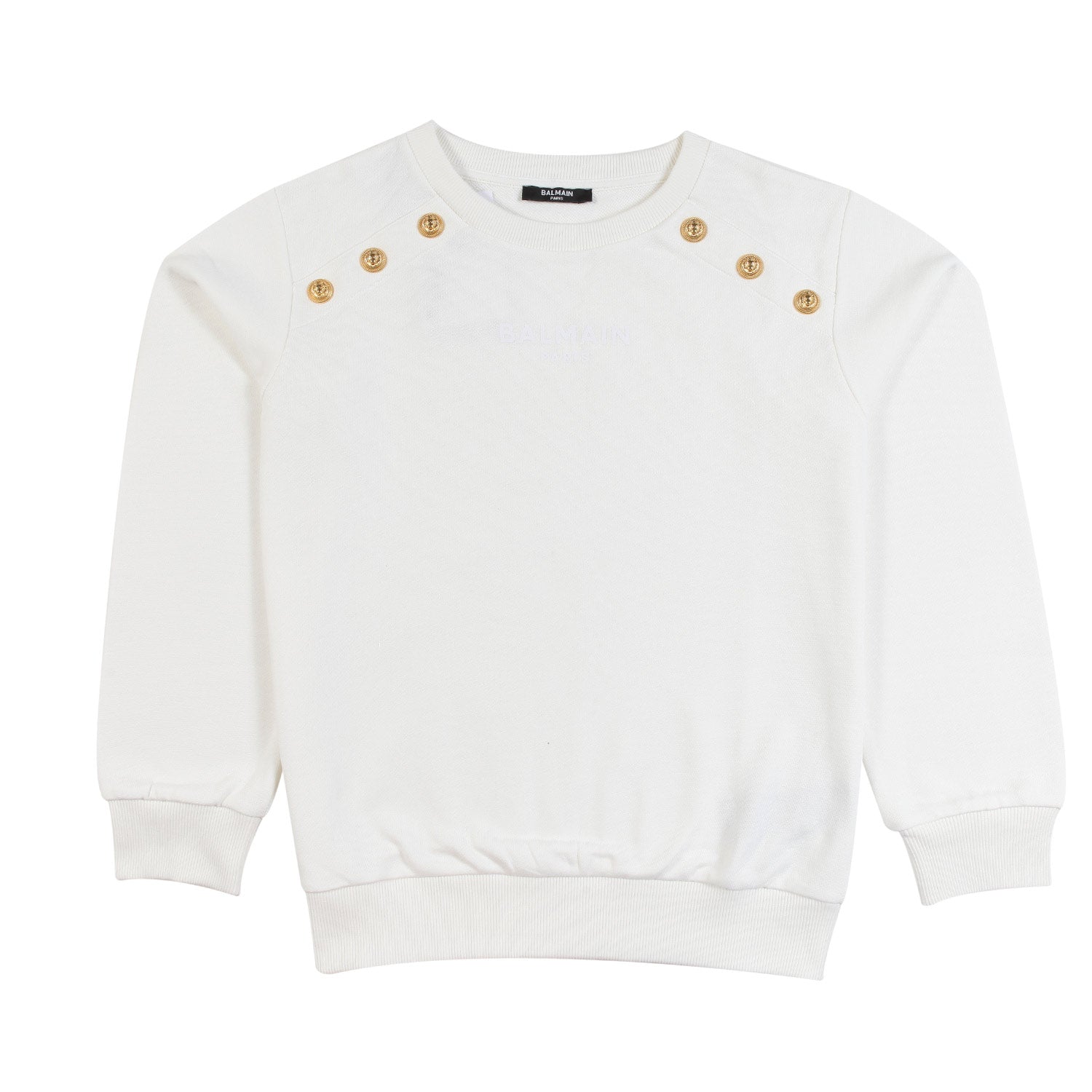 Felpa Balmain Paris panna con bottoni oro - annameglio.com abbigliamento moda