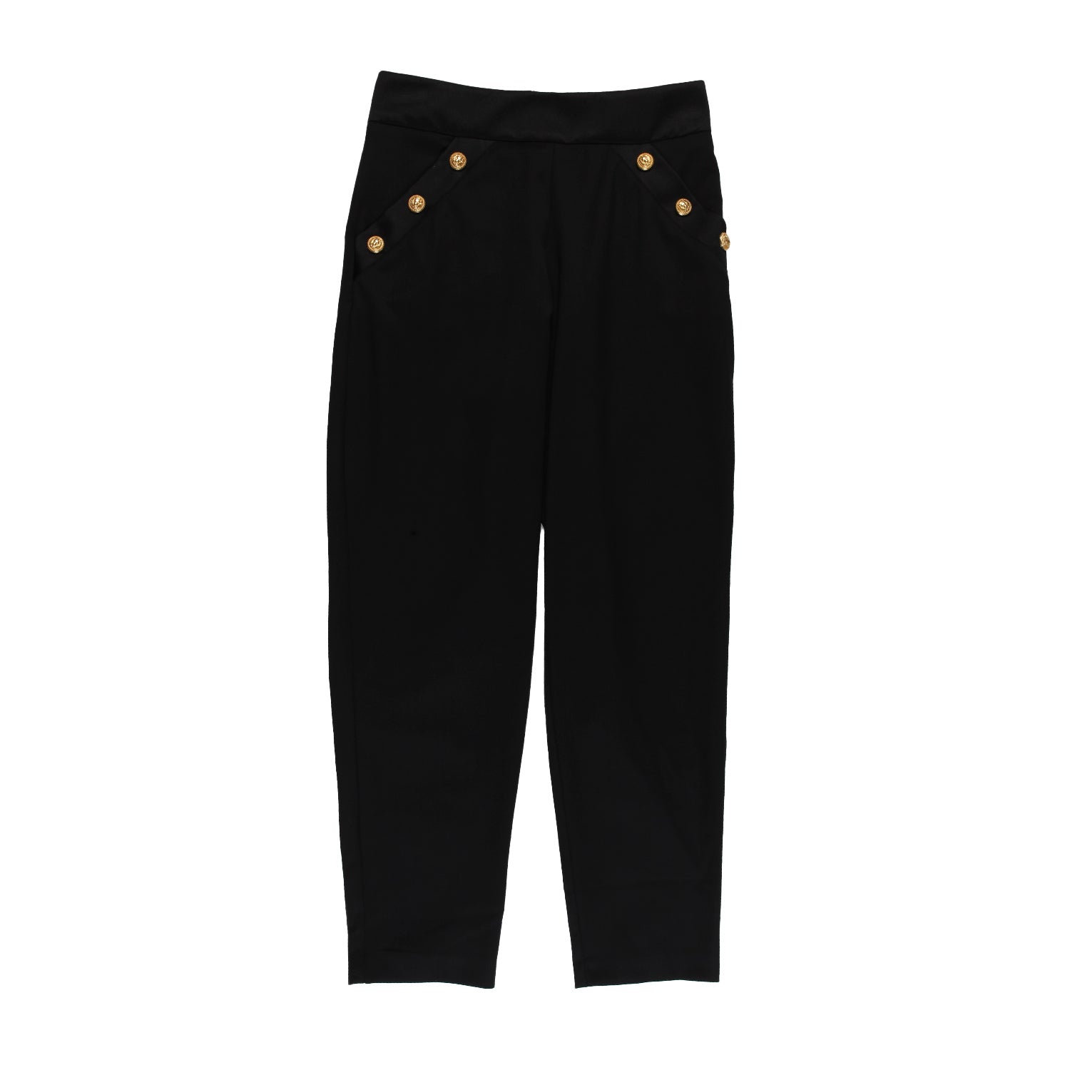 Pantalone Balmain lana nero con bottoni oro - annameglio.com abbigliamento moda