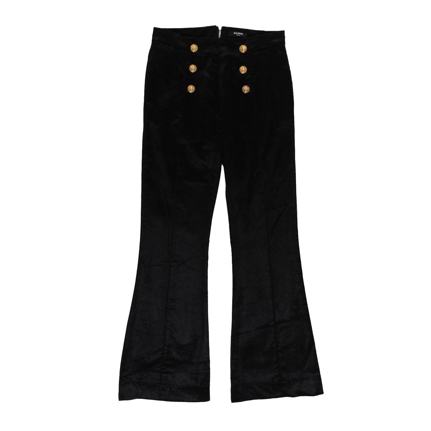 Pantalone Balmain corduroy nero con bottoni oro - annameglio.com abbigliamento moda