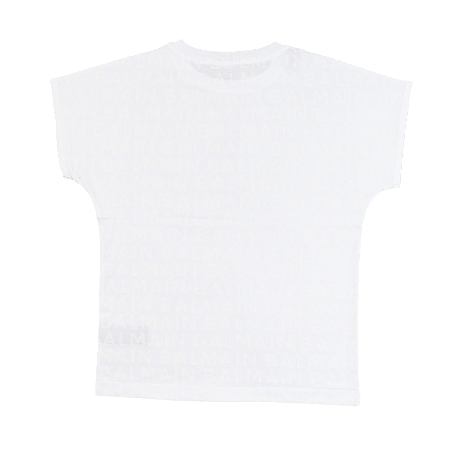 T-shirt Balmain bianca con loghi in tono all over - annameglio.com abbigliamento moda