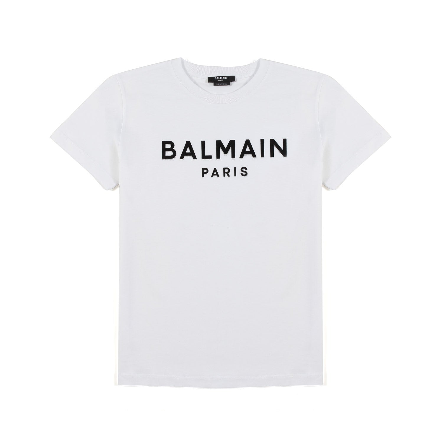 T-shirt Balmain bianca con logo nero - annameglio.com abbigliamento moda