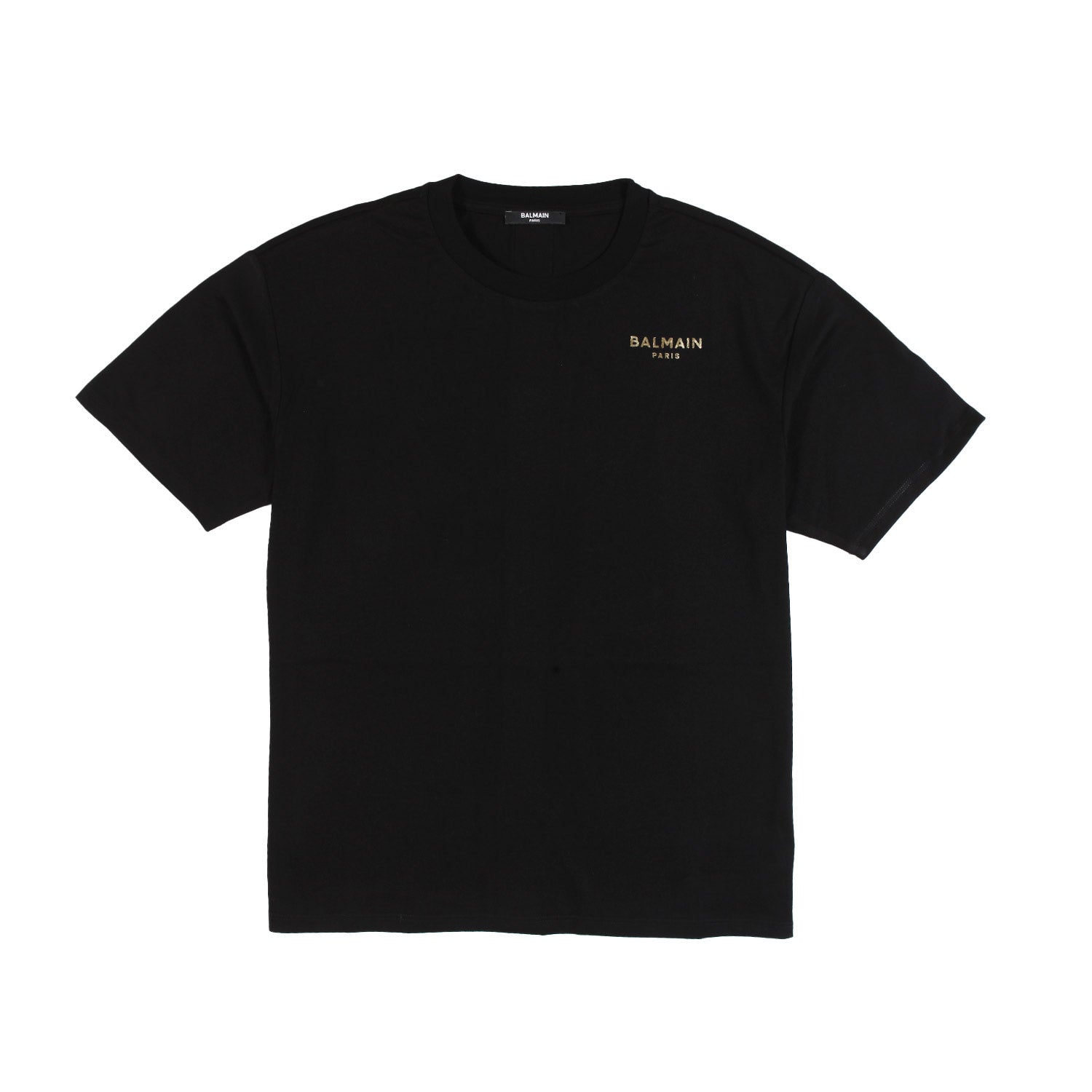 T-shirt Balmain nera con loghi oro Bambina Teen - annameglio.com abbigliamento moda