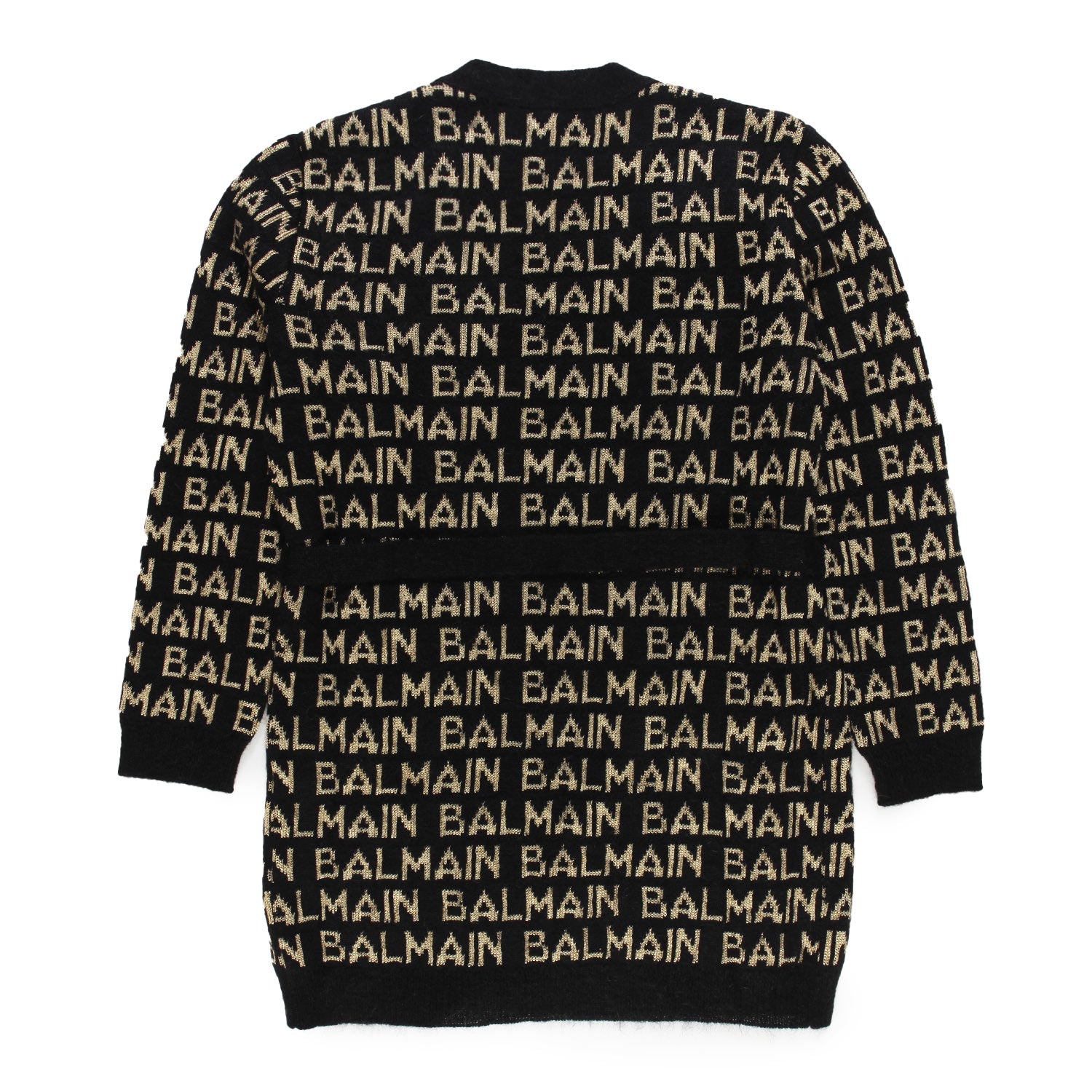 Cardigan over nero con loghi Balmain oro - annameglio.com abbigliamento moda