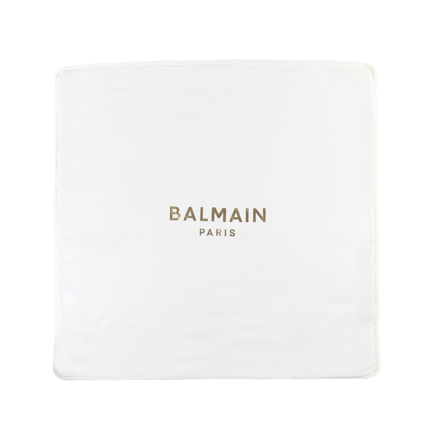 Coperta Balmain bianca e beige con logo oro - annameglio.com abbigliamento moda