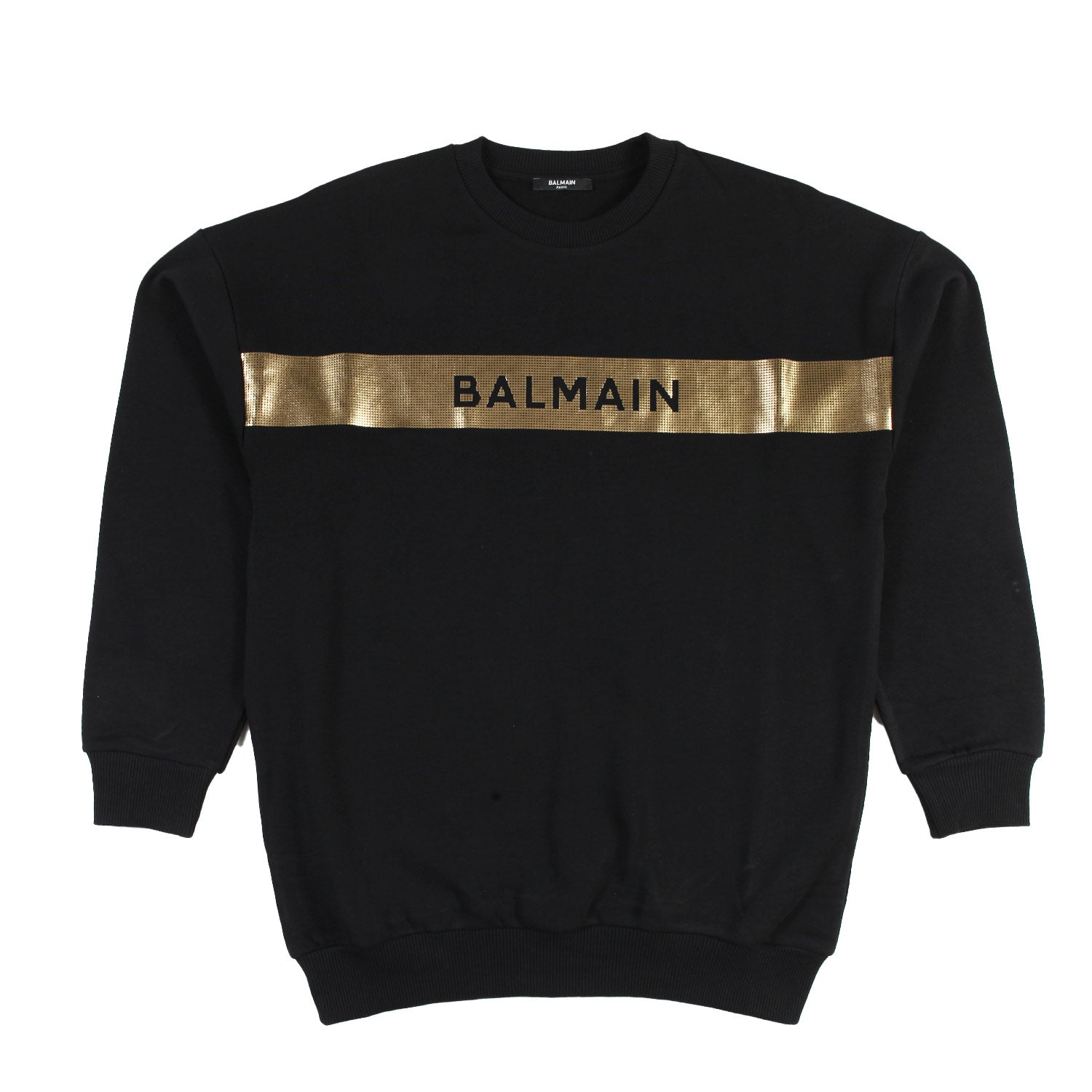 Felpa unisex Balmain nera con striscia oro - annameglio.com abbigliamento moda