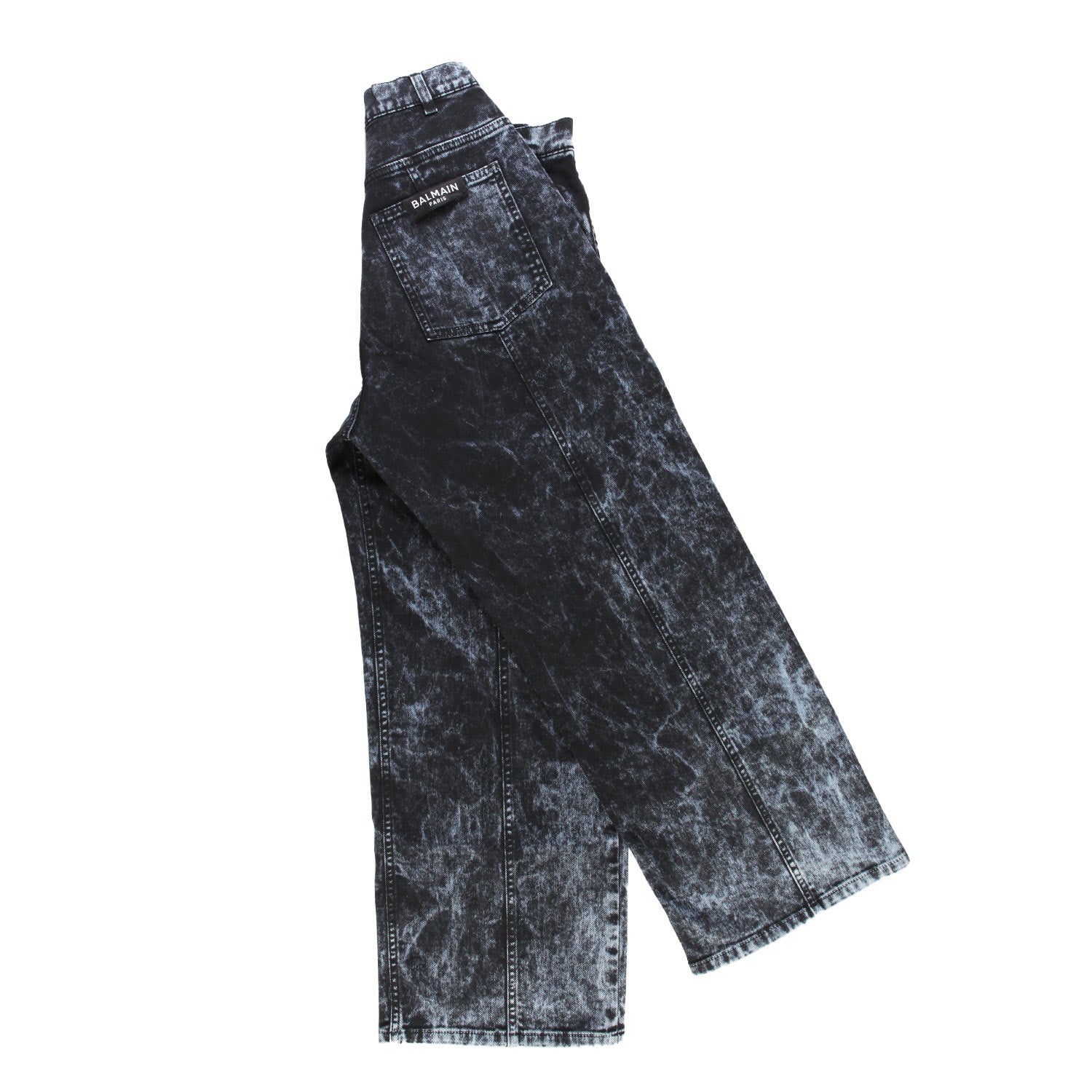 Jeans wide-leg Balmain nero sfumato celeste - annameglio.com abbigliamento moda