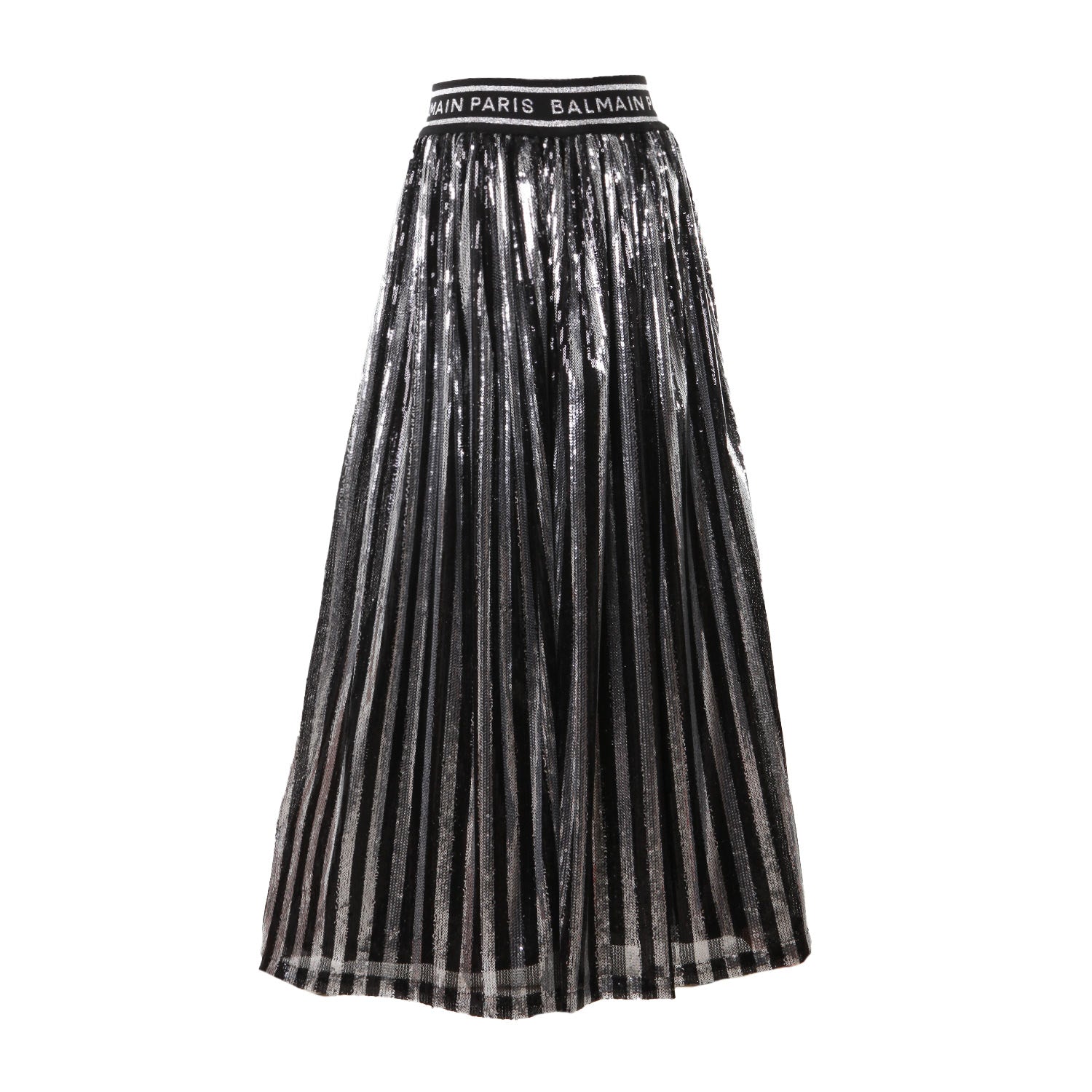 GONNA NERA CON PAILLETTES COLOR ARGENTO - annameglio.com abbigliamento moda