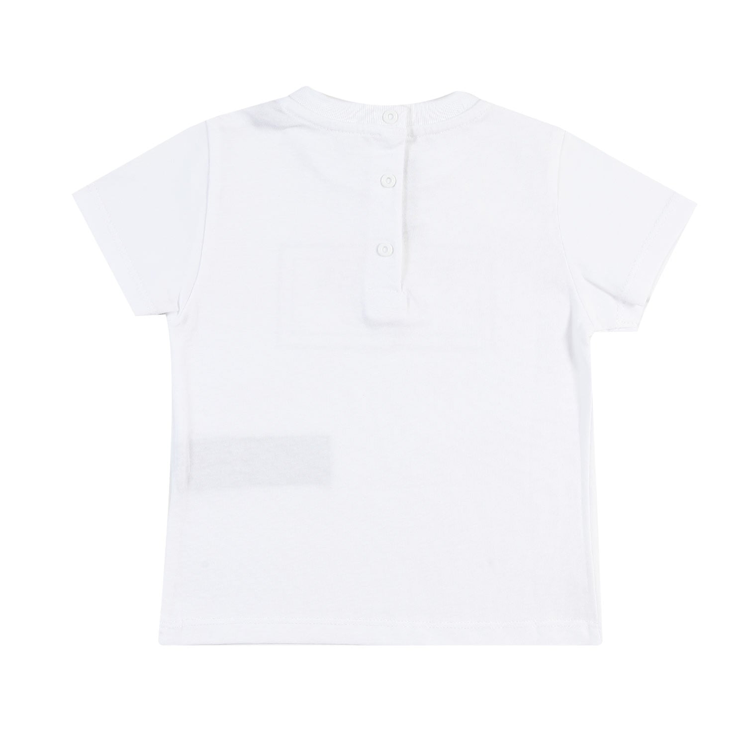 T-Shirt Balmain Baby bianca con logo-cornice oro - annameglio.com abbigliamento moda