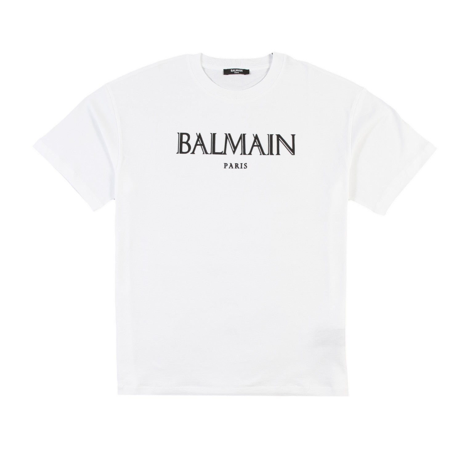 T-Shirt unisex Balmain bianca con logo luxury nero - annameglio.com abbigliamento moda