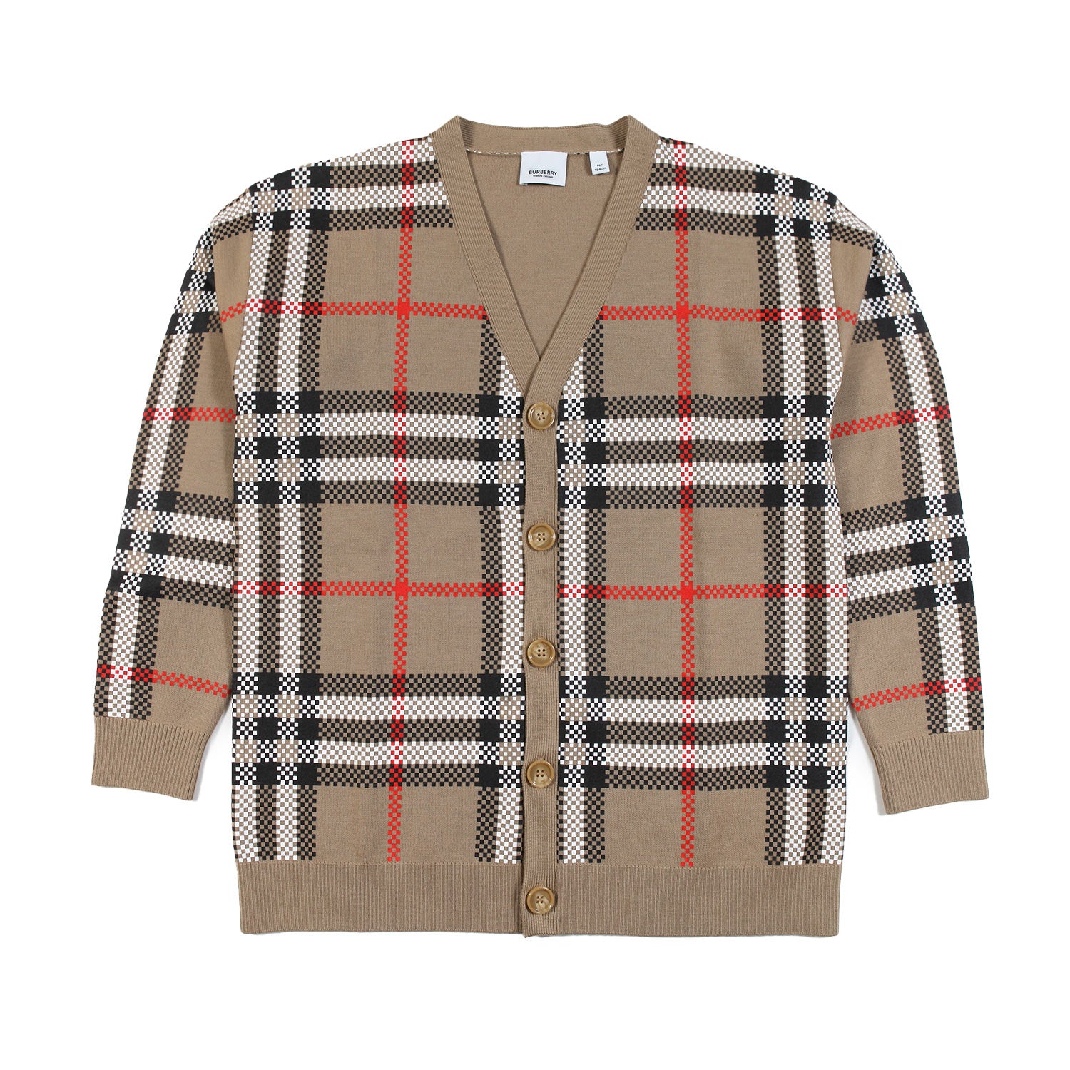 Cardigan unisex di lana Burberry beige Check - annameglio.com abbigliamento moda