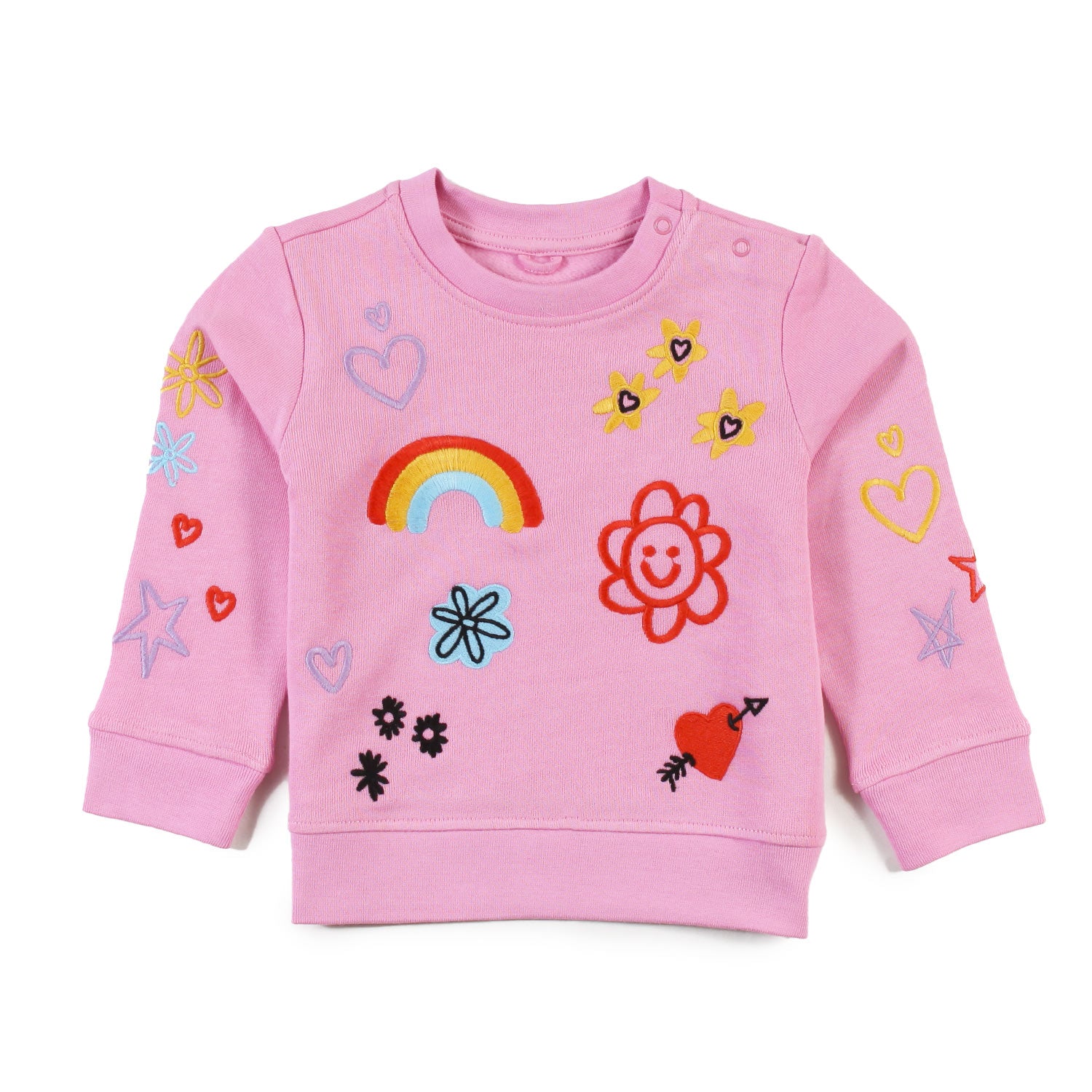 Mini felpa Stella rosa e multicolor bimba - annameglio.com abbigliamento moda