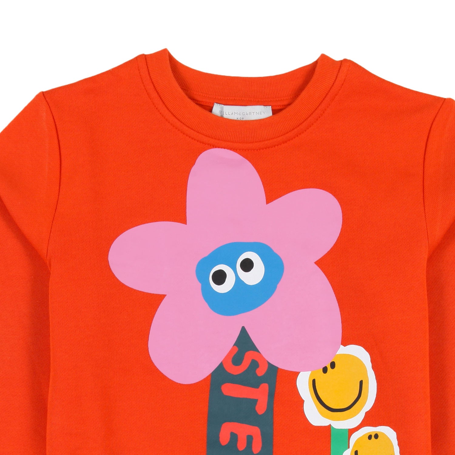 Felpa Stella arancione con maxi stampa fiori - annameglio.com abbigliamento moda