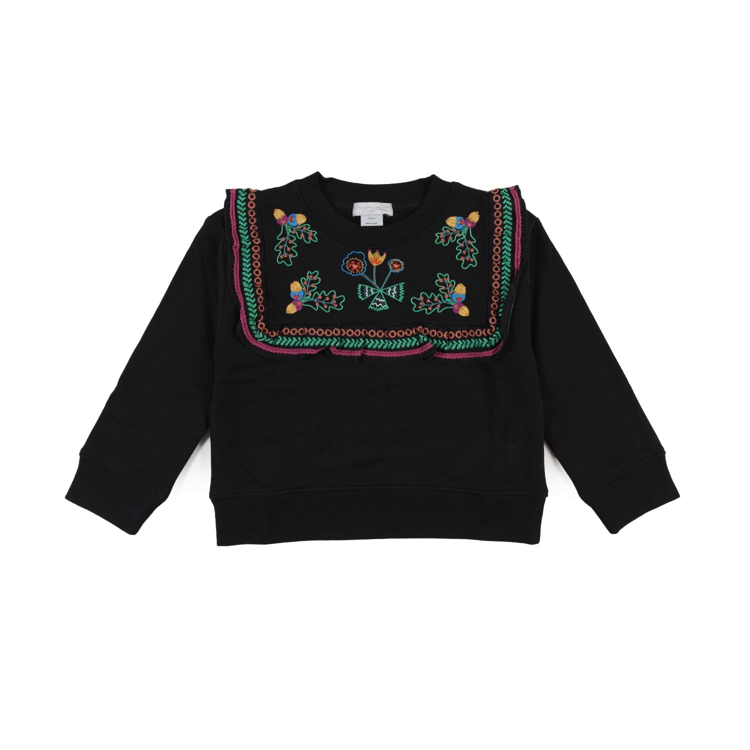 Felpa Stella nera con ricami multicolor bambina - annameglio.com abbigliamento moda