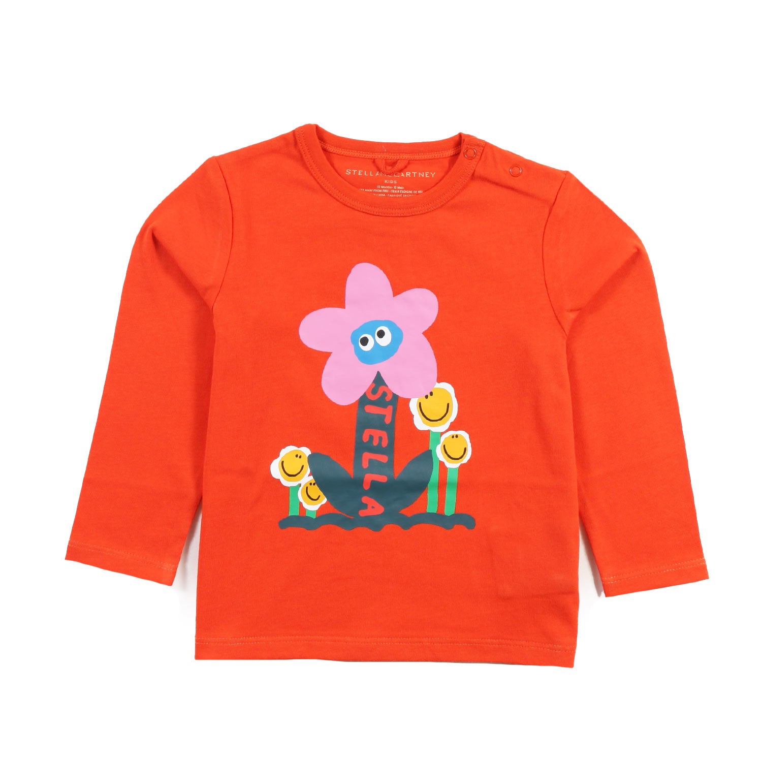T-shirt Stella arancio con fiori multicolor bimba - annameglio.com abbigliamento moda