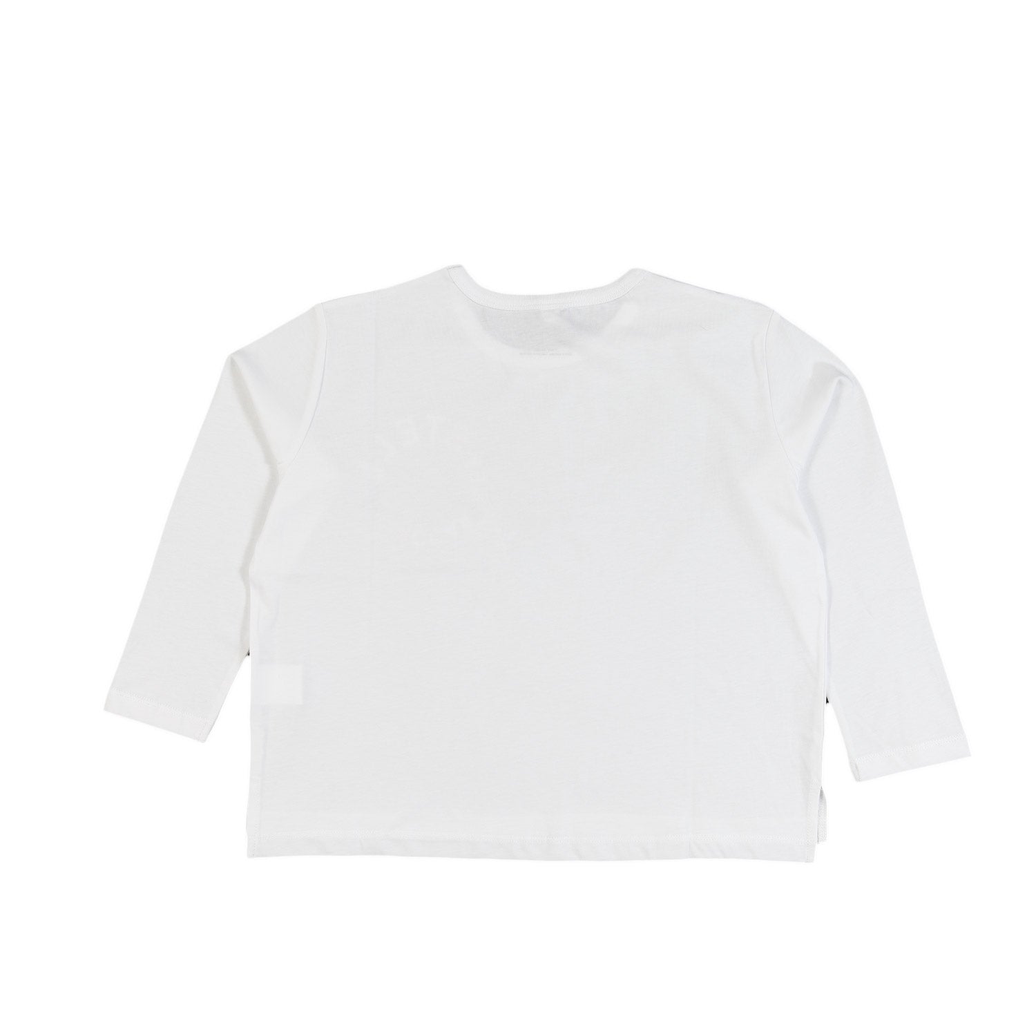 T-shirt lunga bianca con logo multicolor - annameglio.com abbigliamento moda