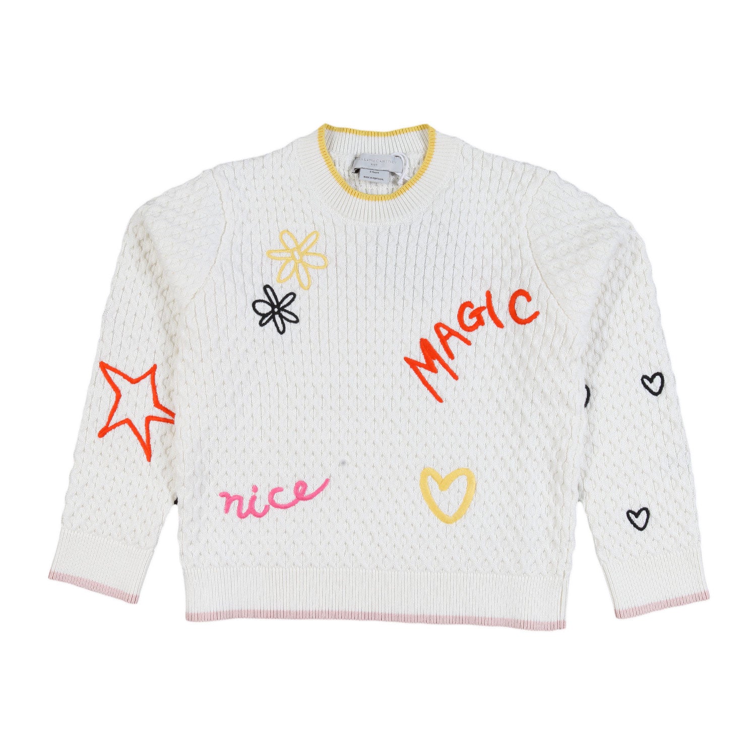 Pullover panna con ricami multicolor bambina - annameglio.com abbigliamento moda