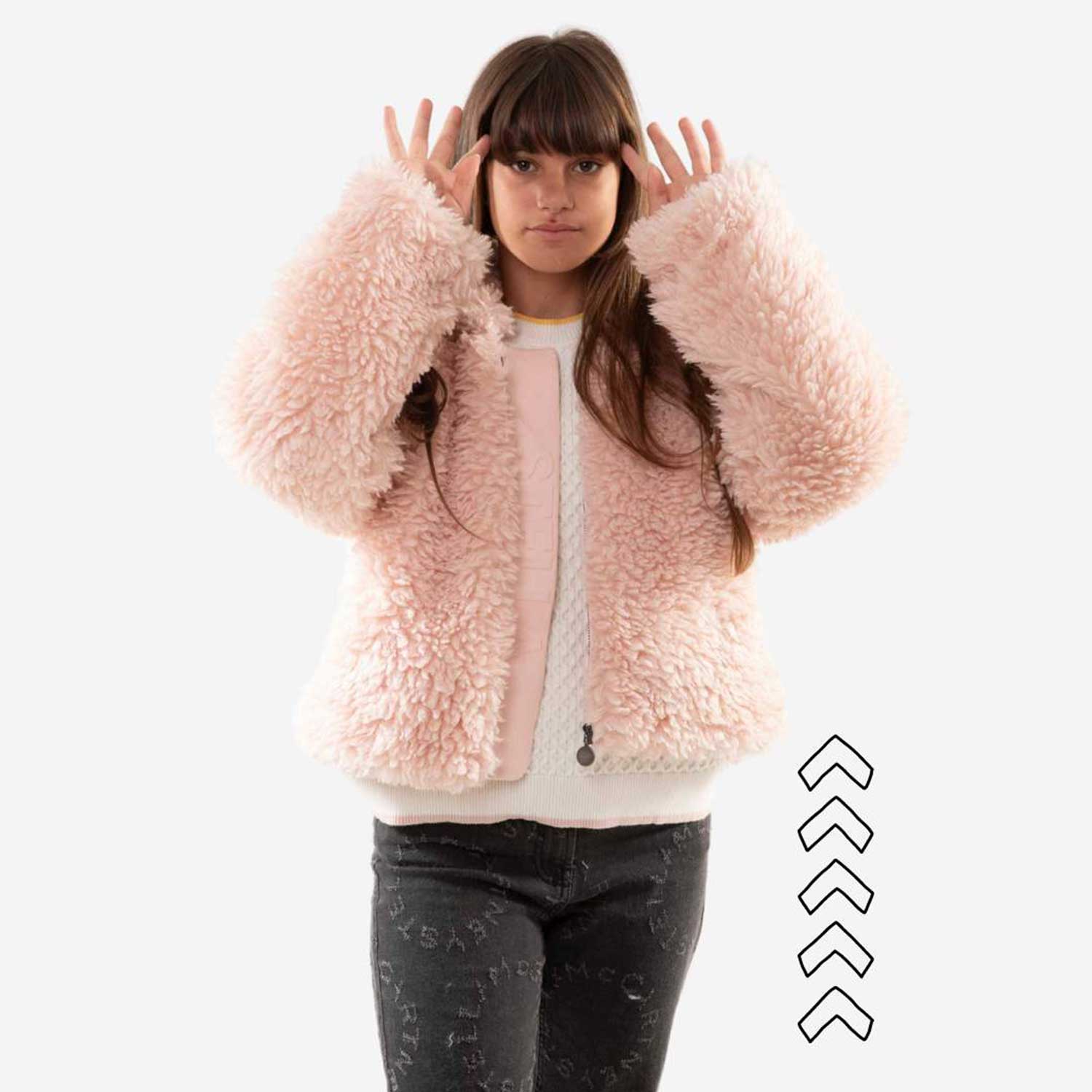 Giubbotto corto Borg rosa Bambina e Ragazza - annameglio.com abbigliamento moda