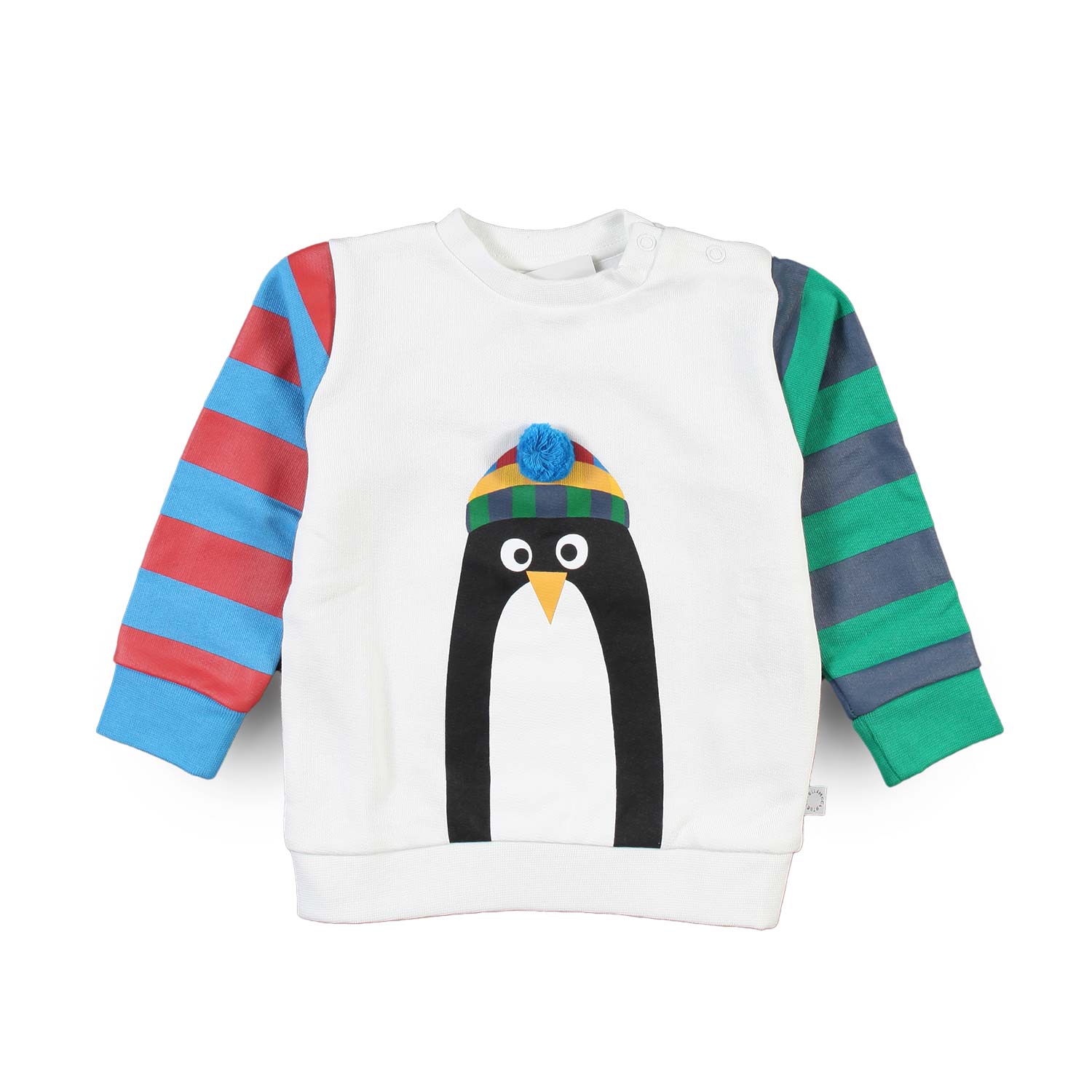 Felpa baby Stella bianca e multicolor con pinguino - annameglio.com abbigliamento moda