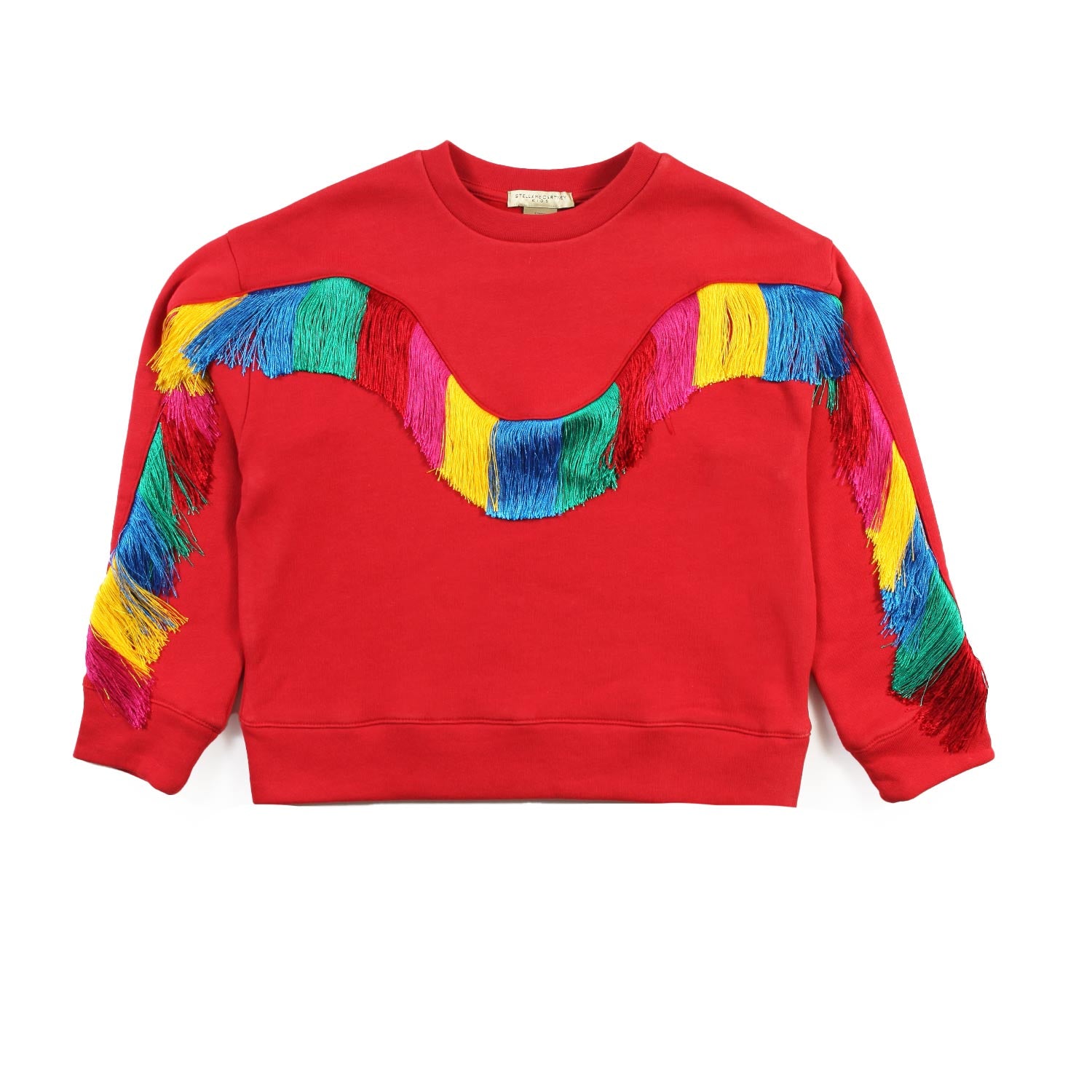Felpa Stella rossa con frange multicolor - annameglio.com abbigliamento moda