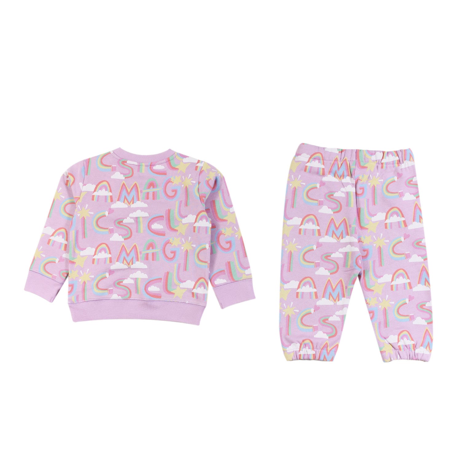 Tuta rosa glicine con loghi arcobaleno Bimba - annameglio.com abbigliamento moda