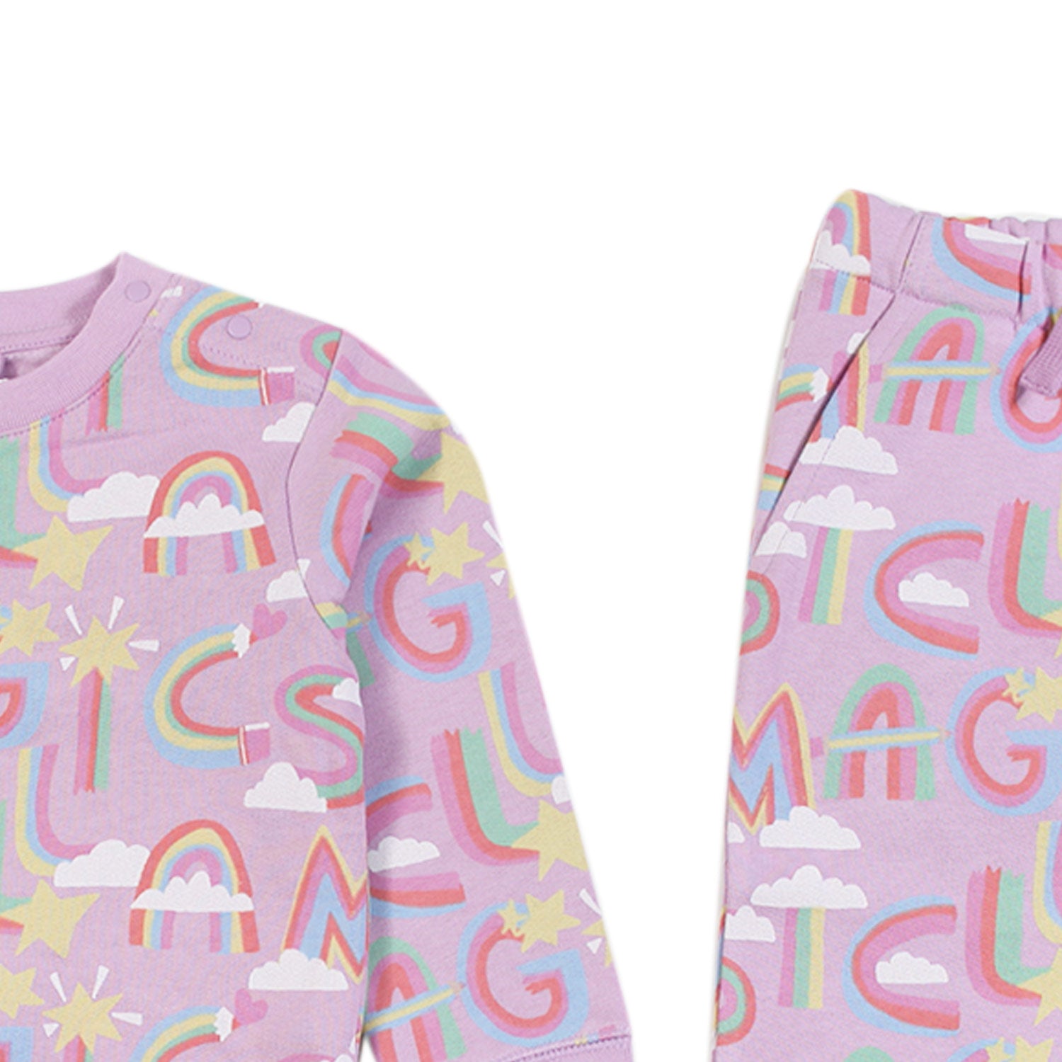 Tuta rosa glicine con loghi arcobaleno Bimba - annameglio.com abbigliamento moda