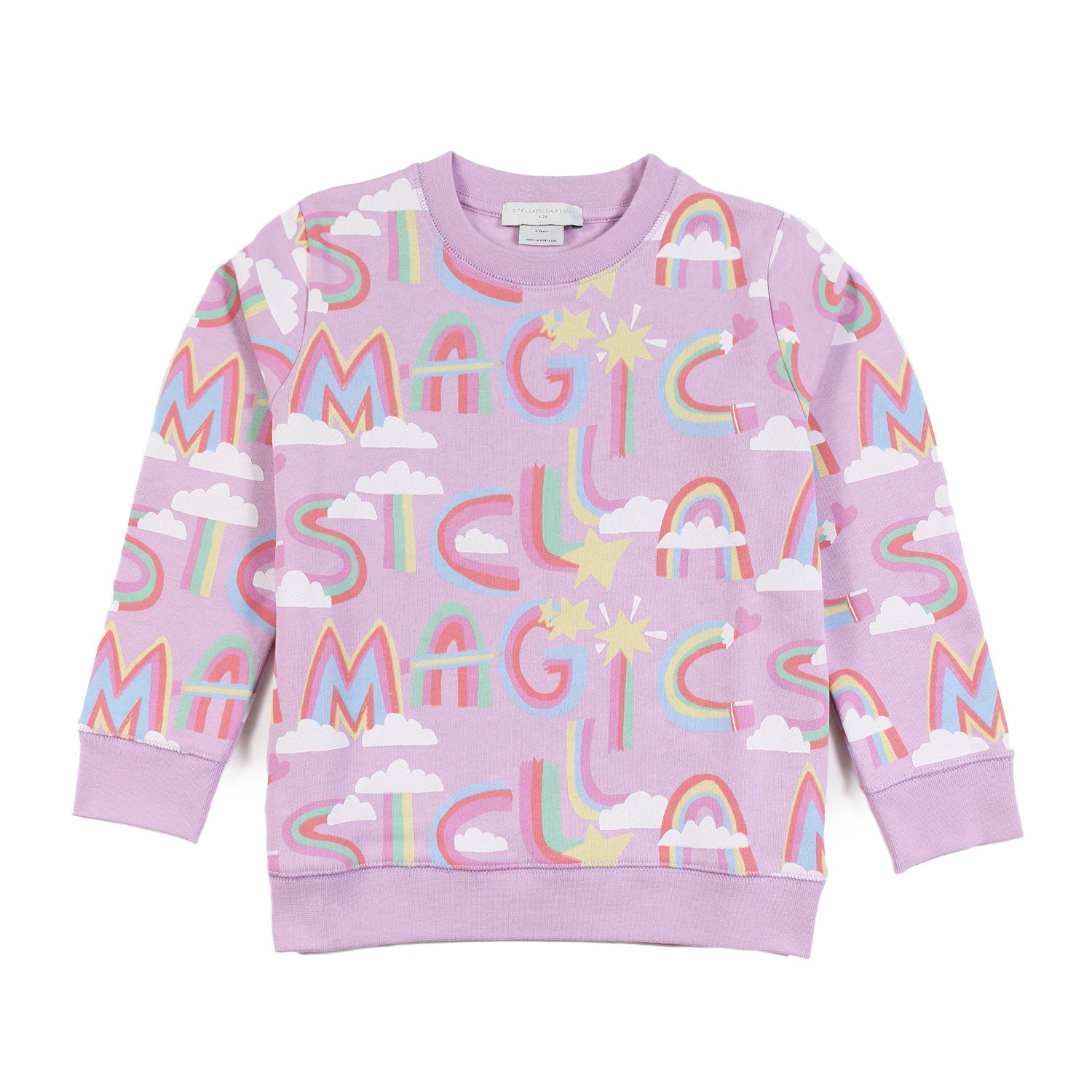 Felpa rosa glicine con loghi arcobaleno Bambina - annameglio.com abbigliamento moda