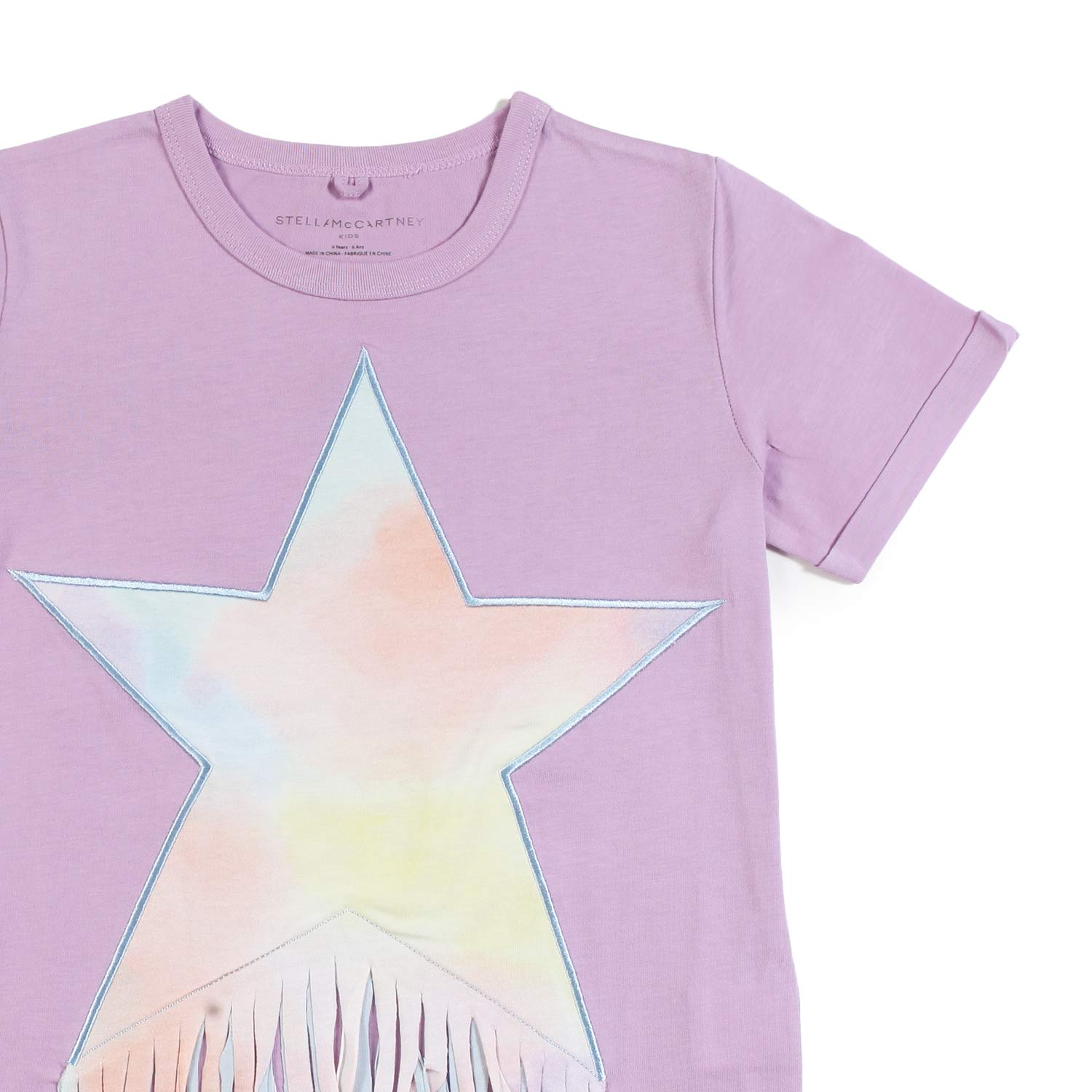 T-shirt rosa glicine con stella e frange - annameglio.com abbigliamento moda