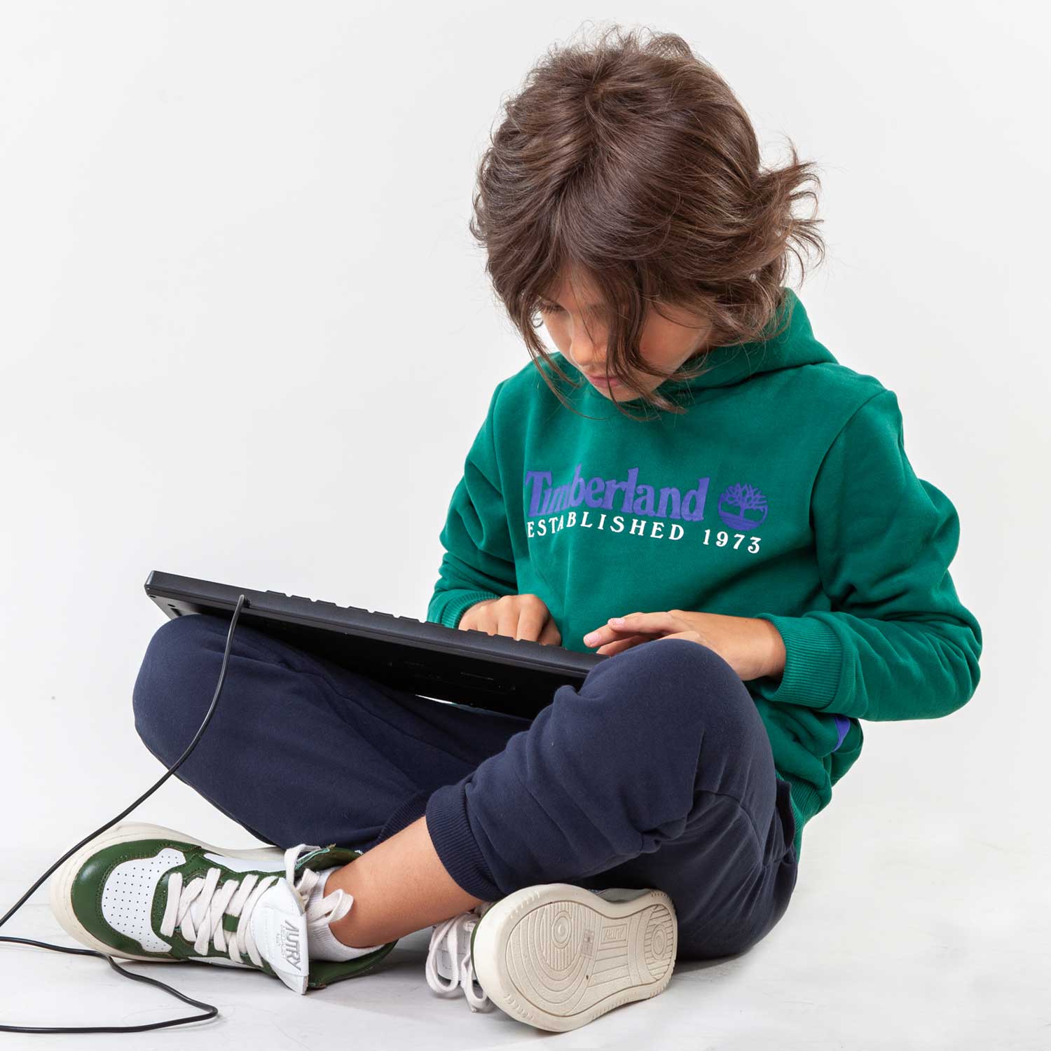 Felpa hoodie verde con logo Timberland blu - annameglio.com abbigliamento moda