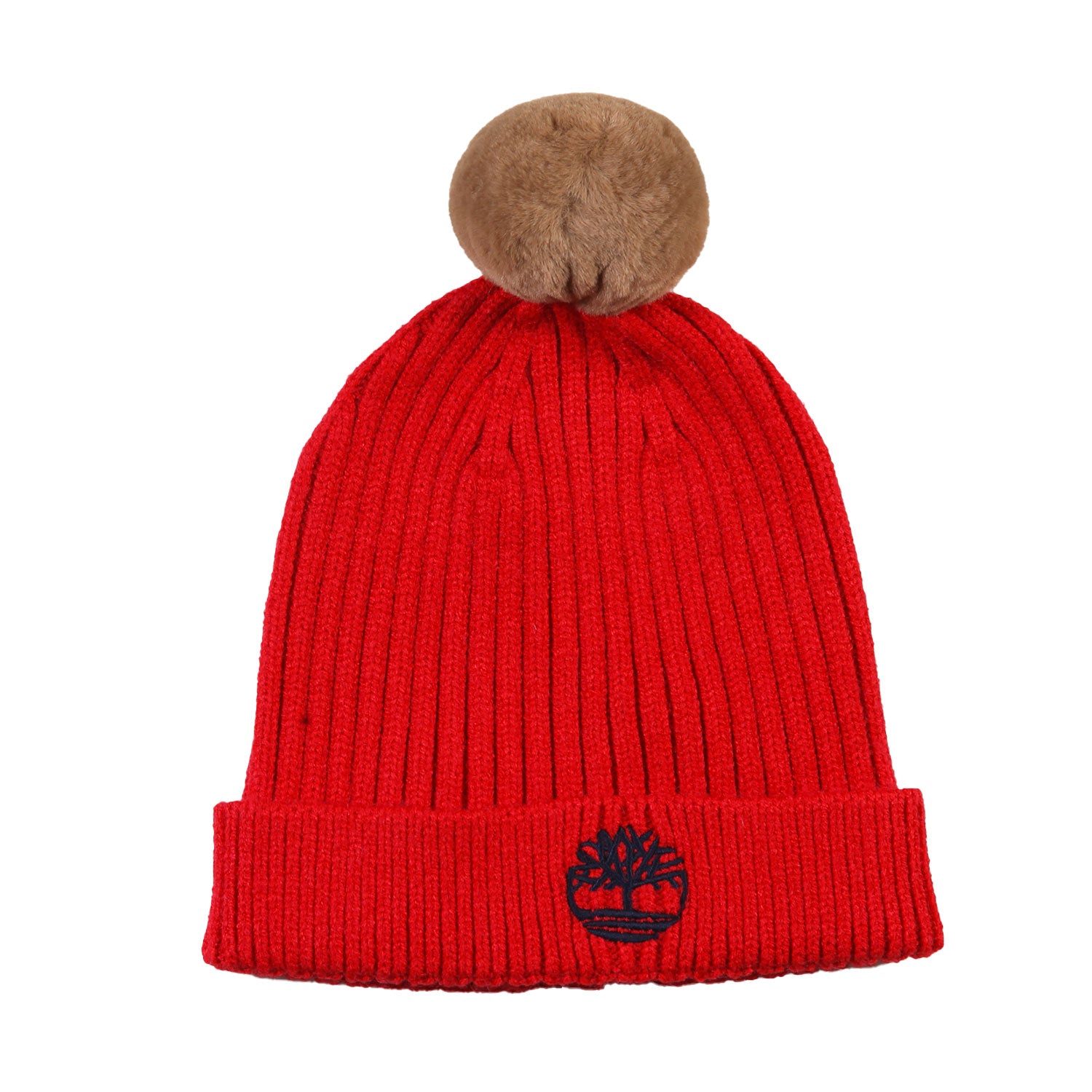 Berretto Timberland Baby rosso con pompon beige - annameglio.com abbigliamento moda
