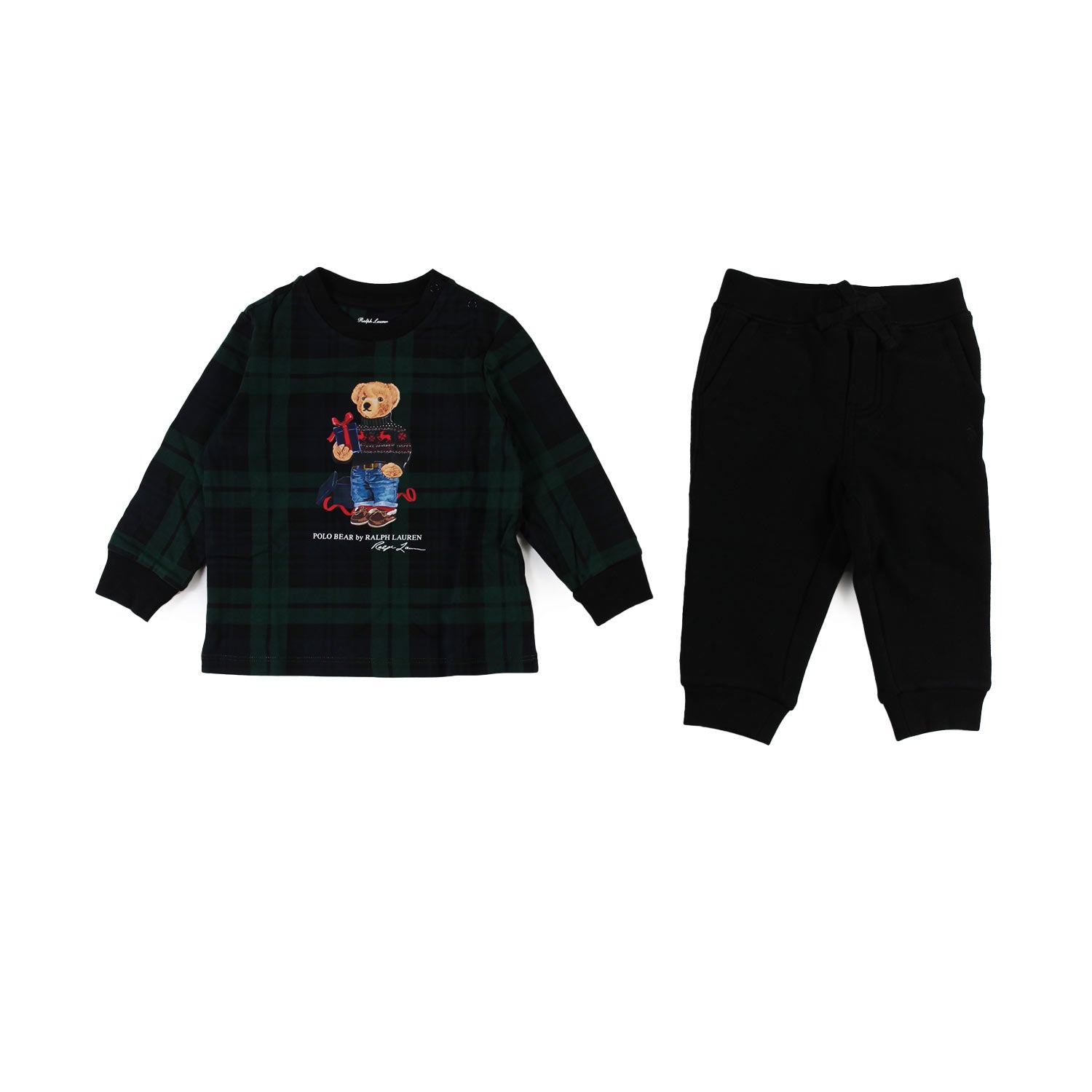 Baby set 2 pezzi verde e nero con stampa Polo Bear - annameglio.com abbigliamento moda