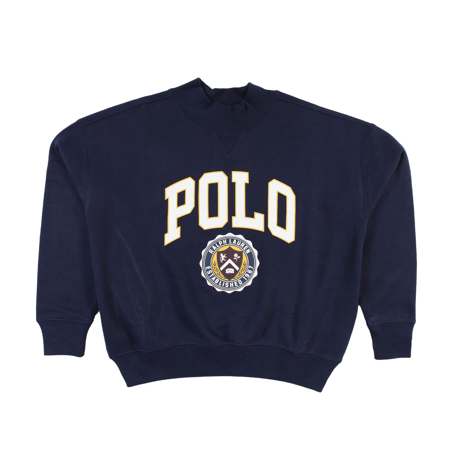 Felpa unisex RL blu con logo Polo bianco e giallo - annameglio.com abbigliamento moda