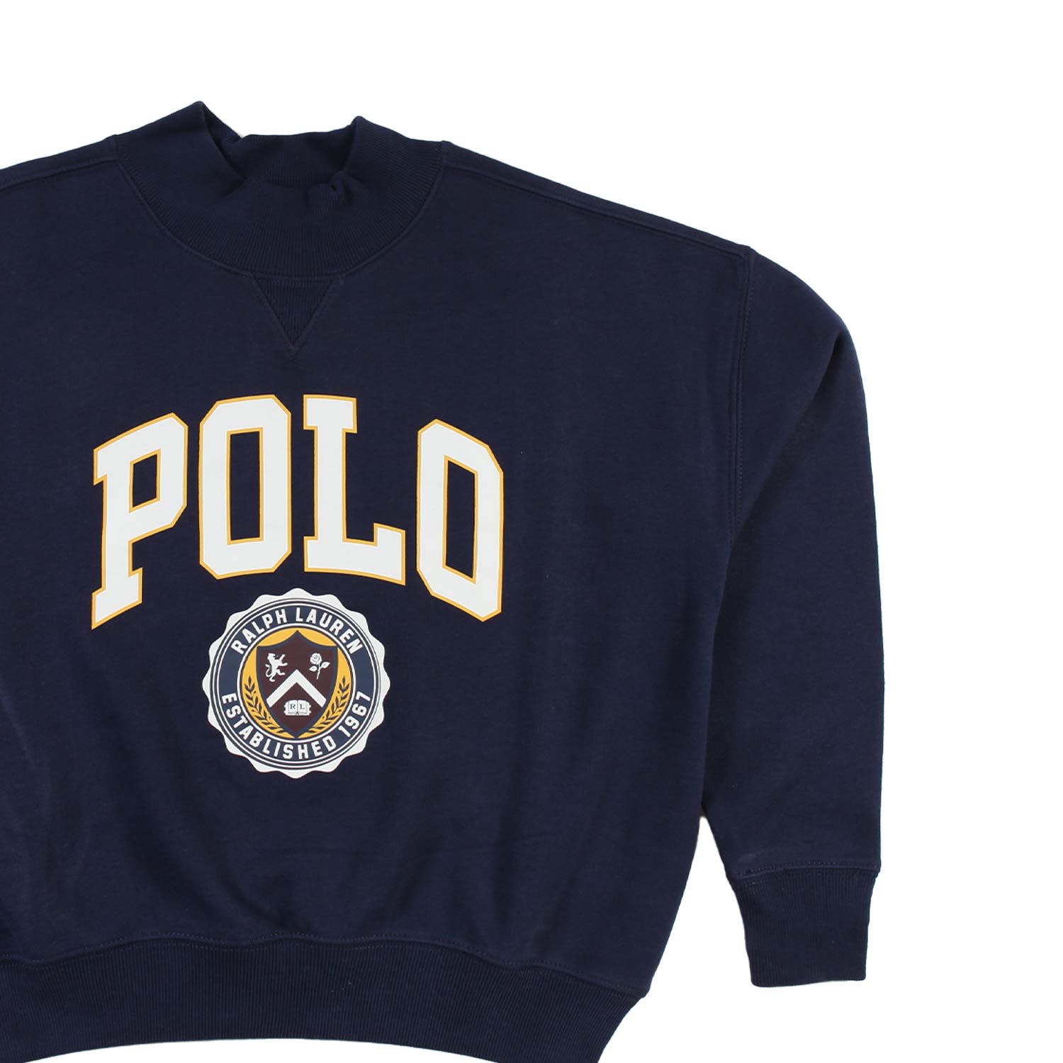 Felpa unisex RL blu con logo Polo bianco e giallo - annameglio.com abbigliamento moda