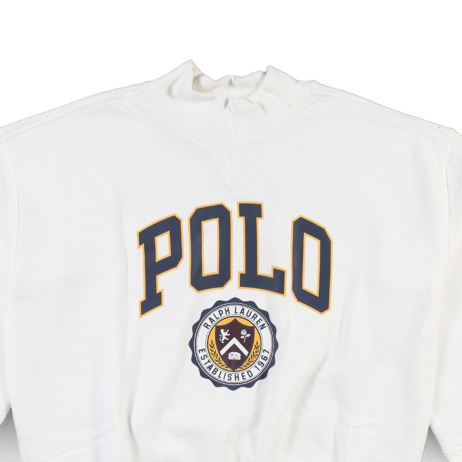 Felpa unisex RL bianca con logo Polo blu e giallo - annameglio.com abbigliamento moda