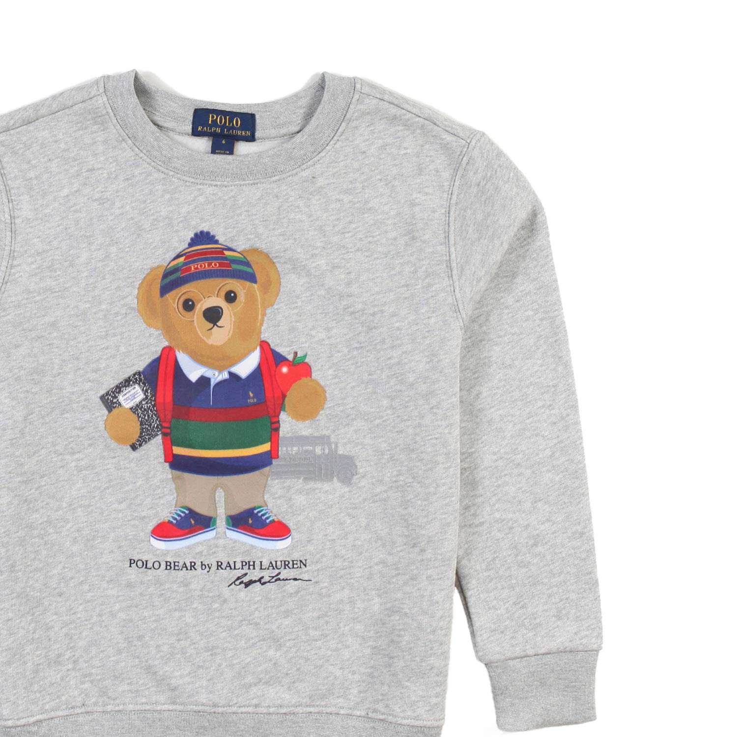 Felpa RL grigio melange con Orsetto Bambino - annameglio.com abbigliamento moda