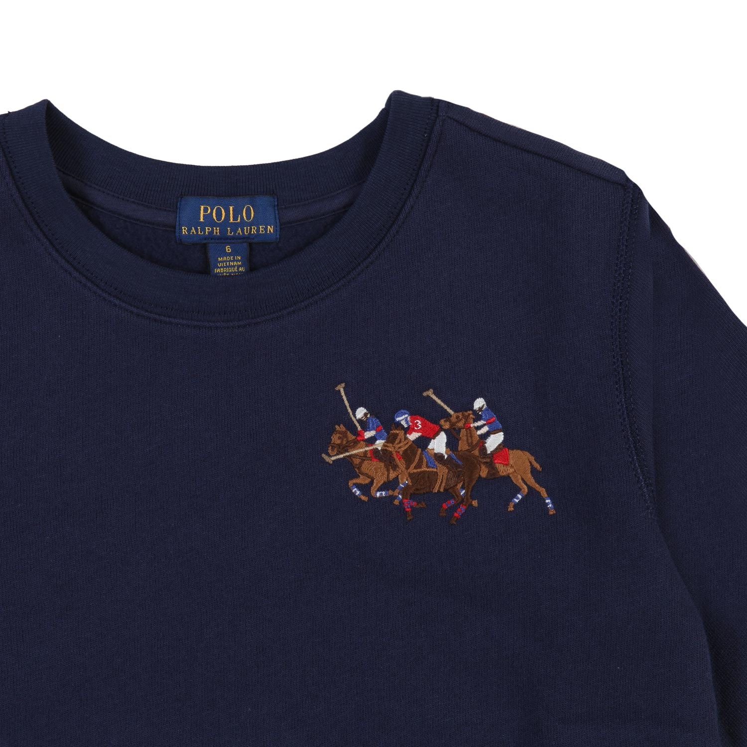 Felpa RL blu con cavalli polo ricamati - annameglio.com abbigliamento moda