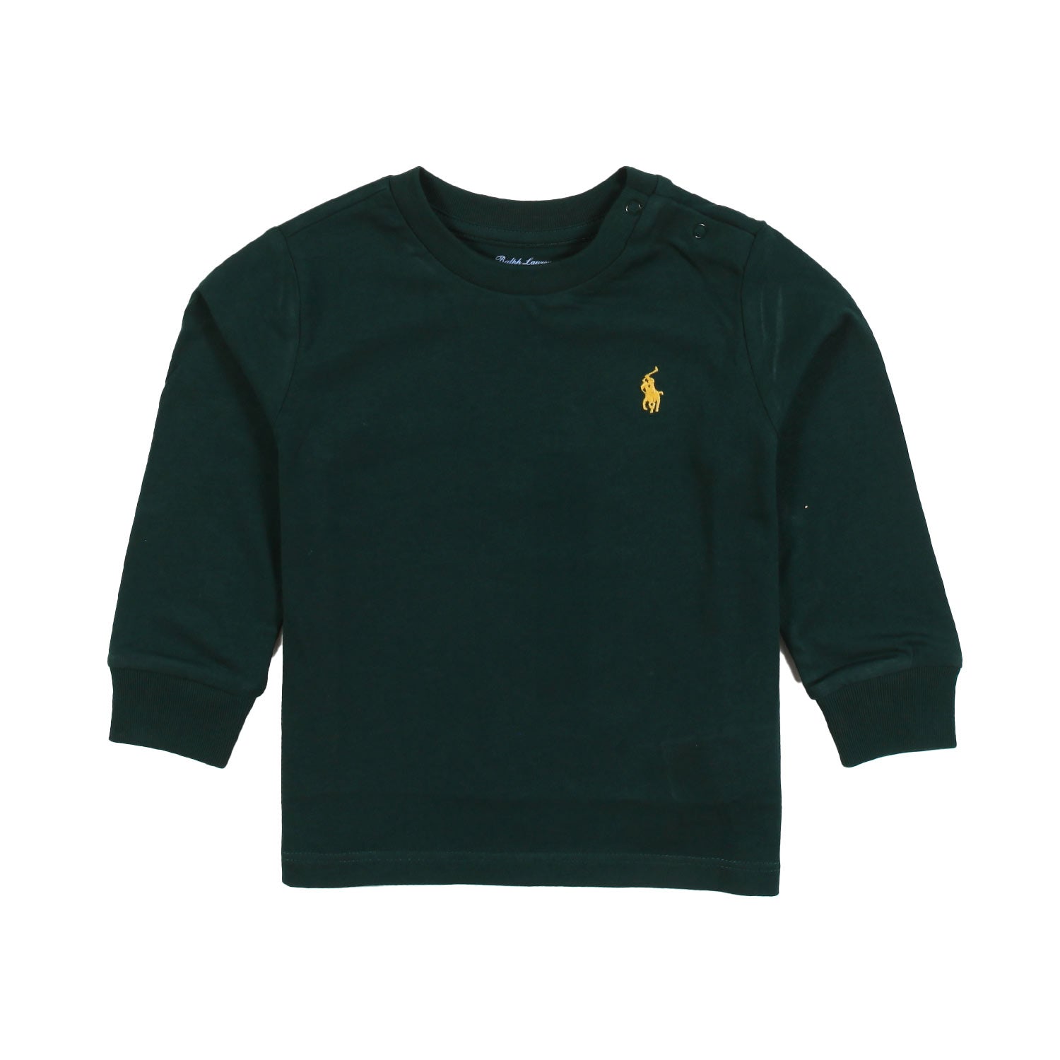 T-shirt lunga RL Baby verde scuro con Pony giallo - annameglio.com abbigliamento moda